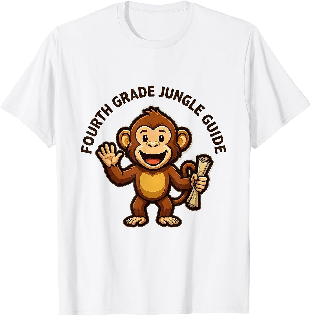 Men's Fourth Grade Jungle Guide Wild About Teaching Animal Print T-Shirt - White