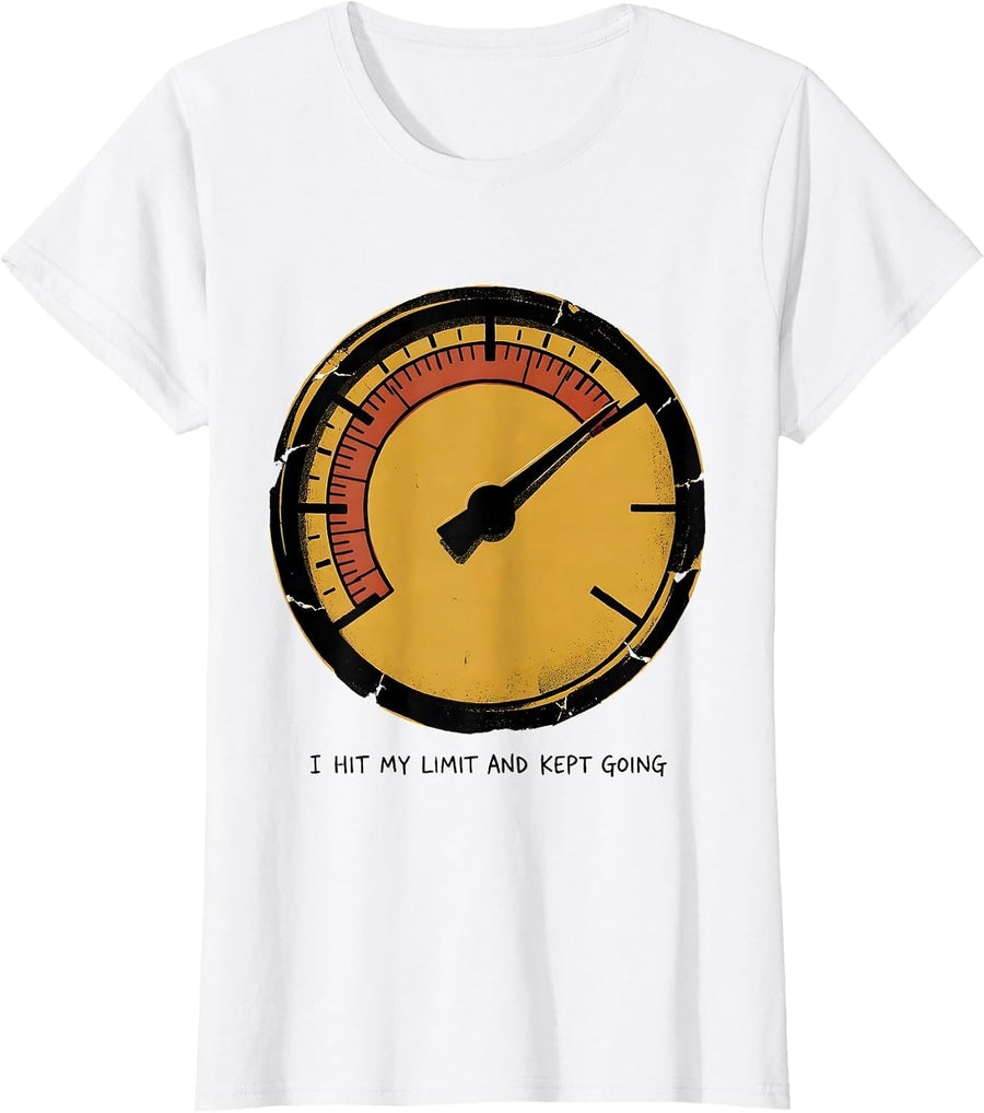 Women's I Hit My Limit And Kept Going Funny Thanksgiving Family Crew T-Shirt - White