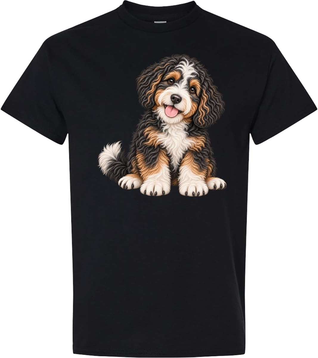 inktastic Bernedoodle Puppy Adult T-Shirt - 0040 Black
