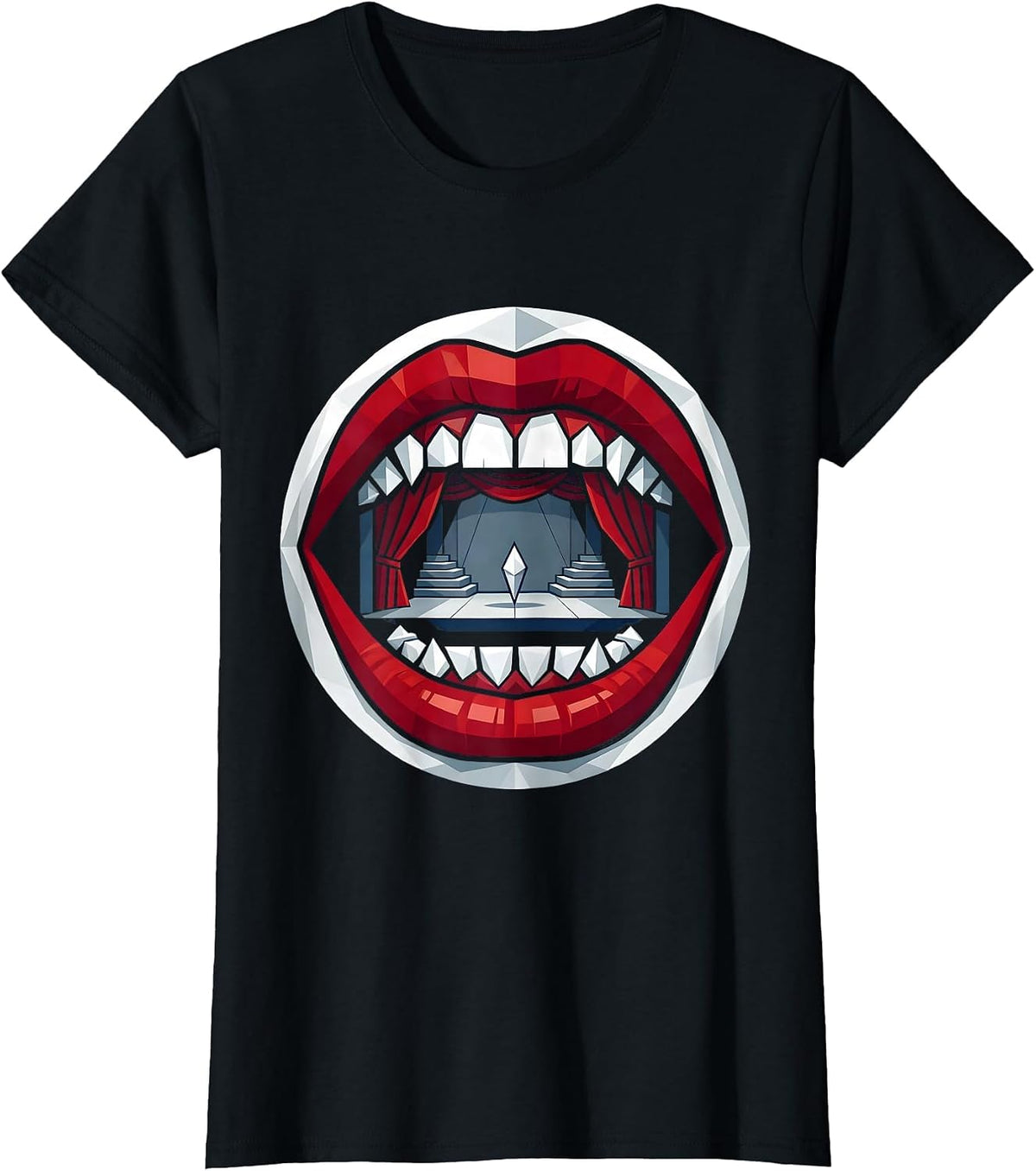 Speech Therapy Stage Performance Illustration T-Shirt - Black