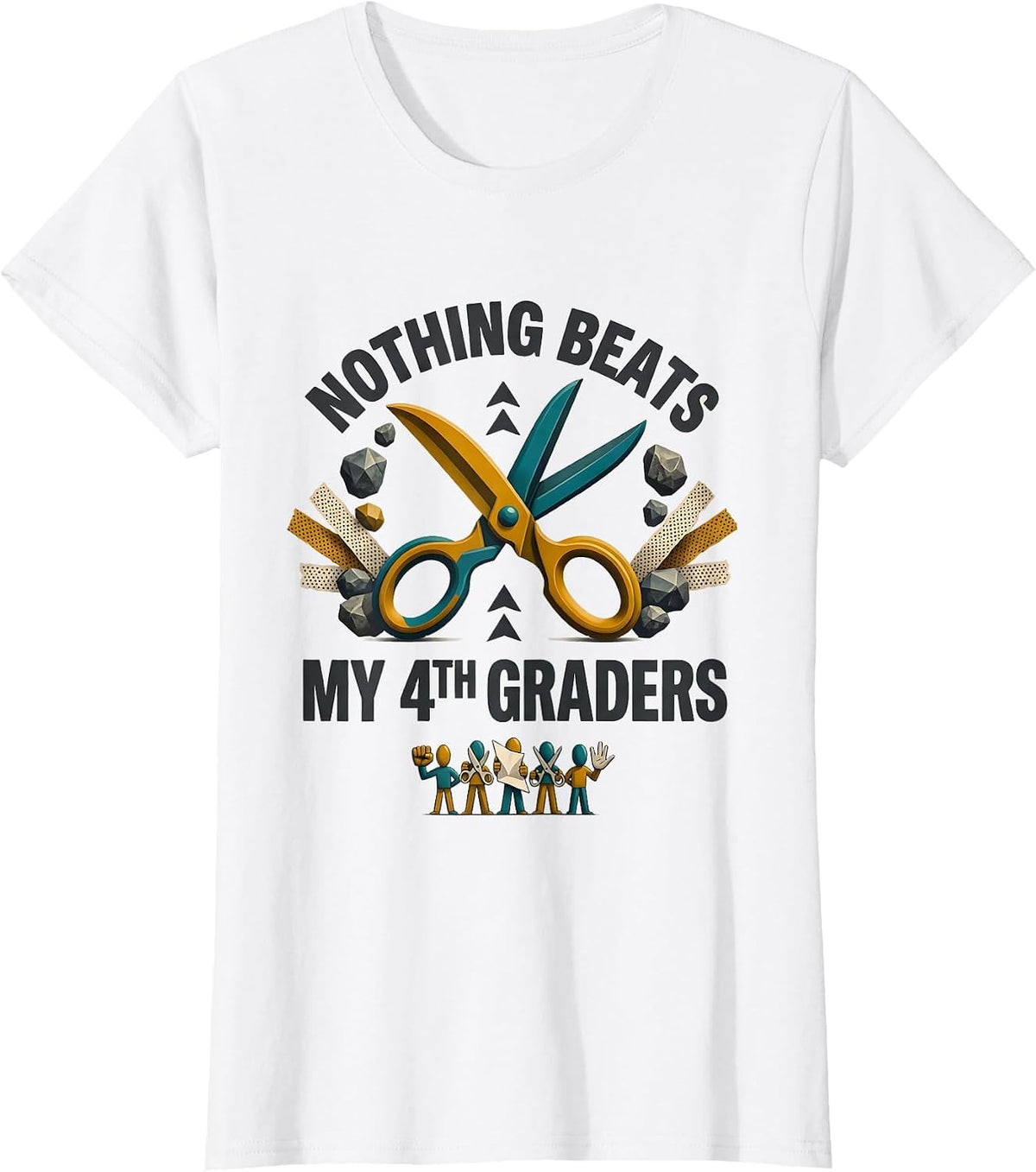 Nothing Beats My 4th Graders Funny Back To School Kids T-Shirt - White