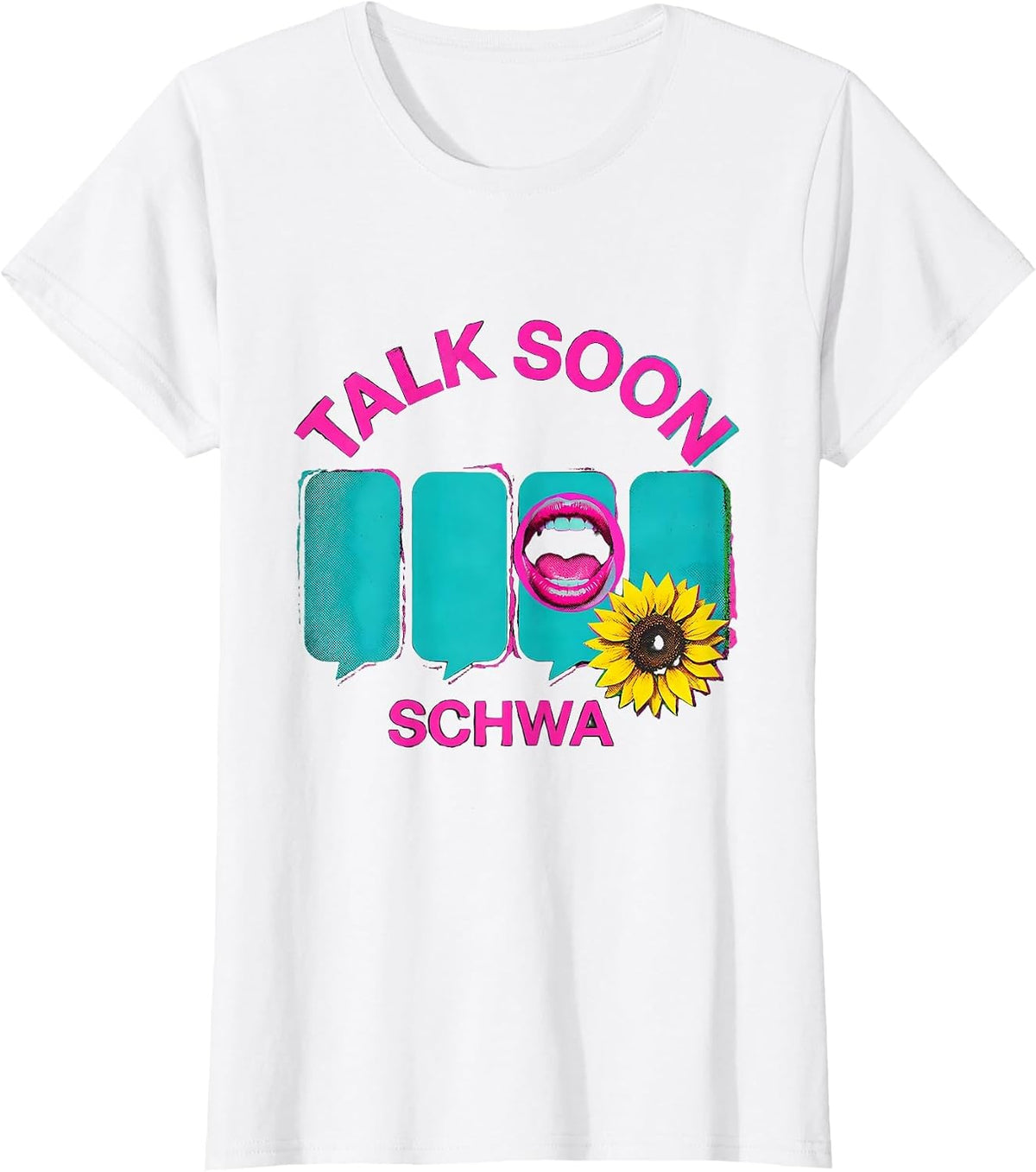 Talk Soon Schwa Retro Speech-Language Pathologist SLP T-Shirt - White
