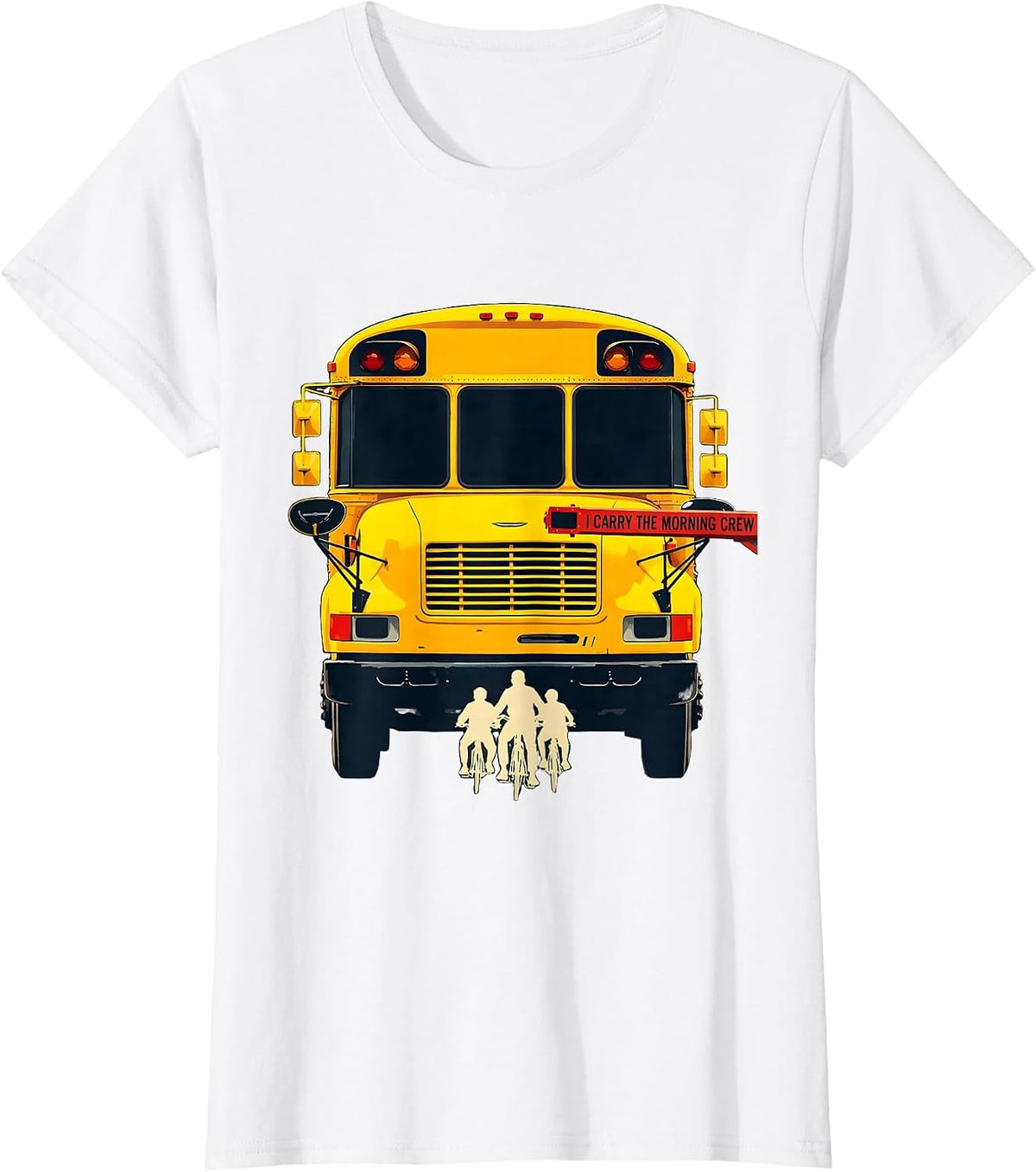 I Carry The Morning Crew Funny School Bus Driver T-Shirt - White