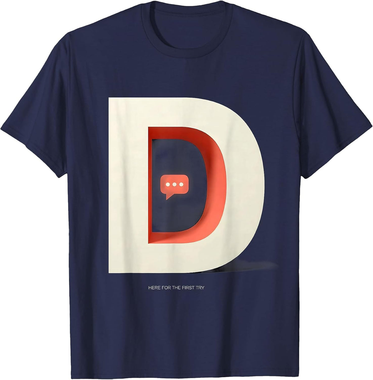 Here For The First Try Cheerful Speech Language Pathologist T-Shirt - Navy Blue
