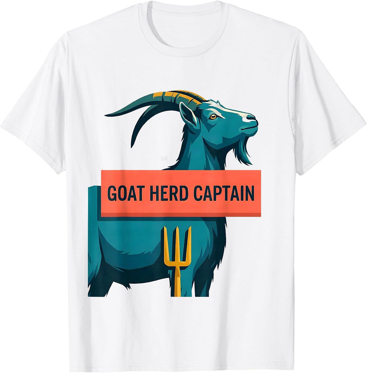 Men's Goat Herd Captain Funny Goat Farmer Animal Lover Gift T-Shirt - White