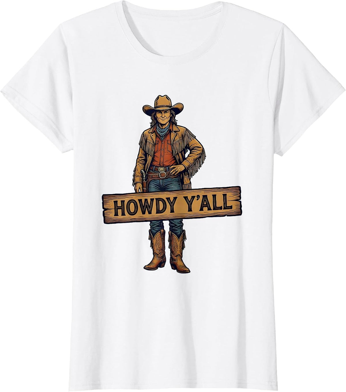 Women's Howdy Y'all Southern Charm Graphic Design T-Shirt - White
