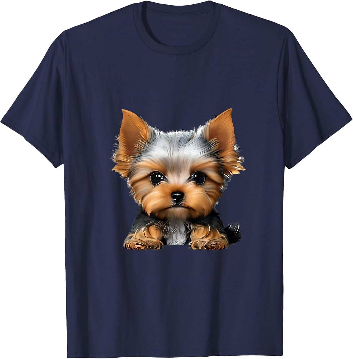 Colorful Splash Art Yorkshire Terrier Puppy Dog Owner T-Shirt - Navy Blue