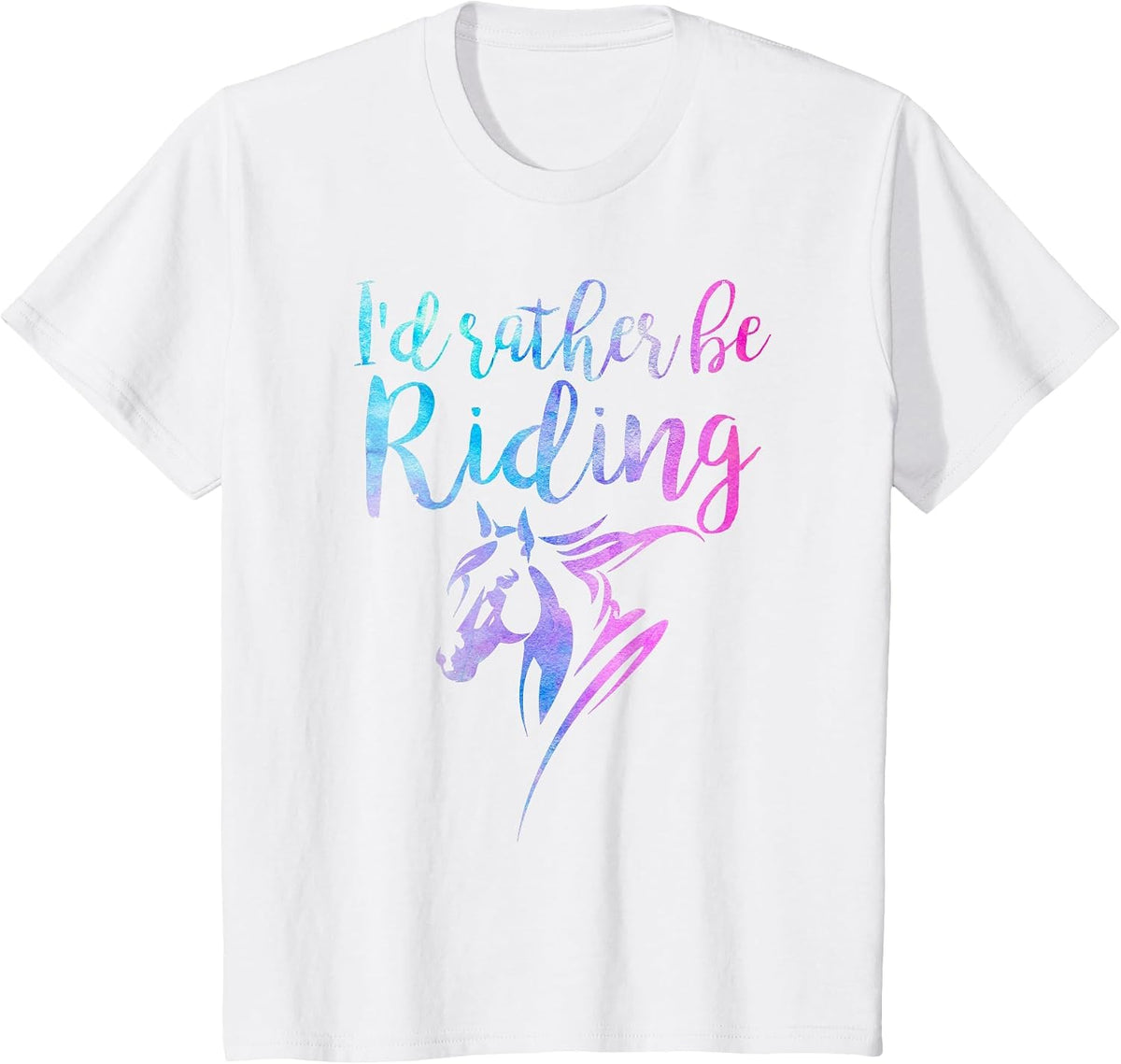 Horse I'd Rather Be Riding Horseback Equestrian Rider T-Shirt - White
