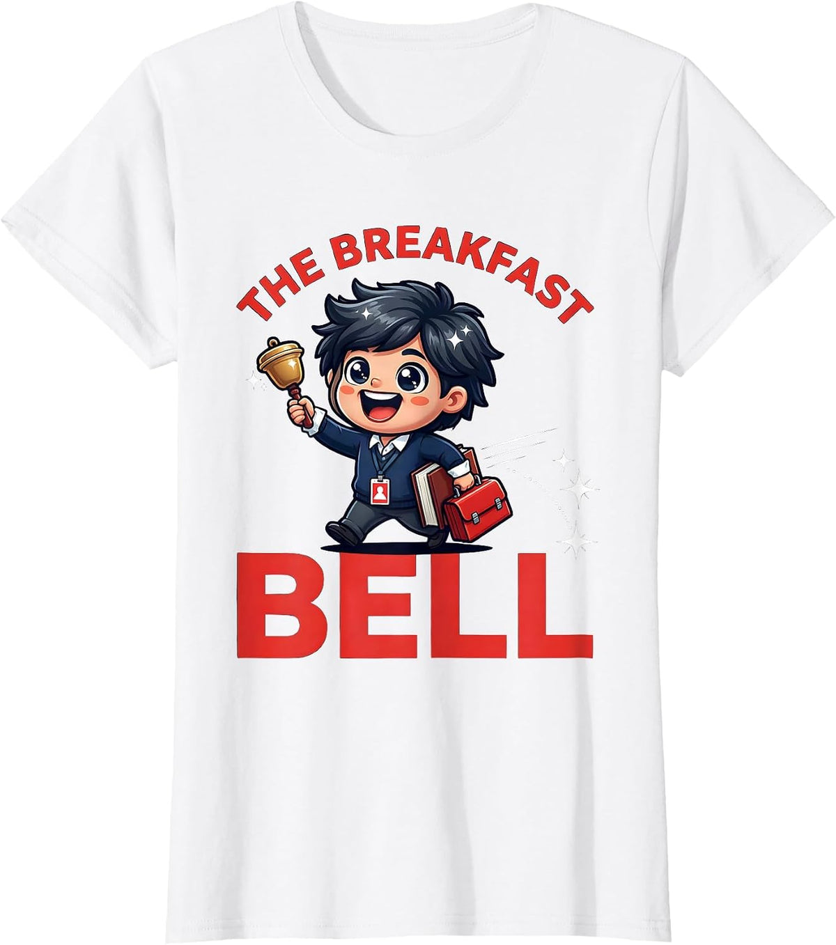 Women's THE BREAKFAST BELL Funny Teacher School Staff Gift T-Shirt - White