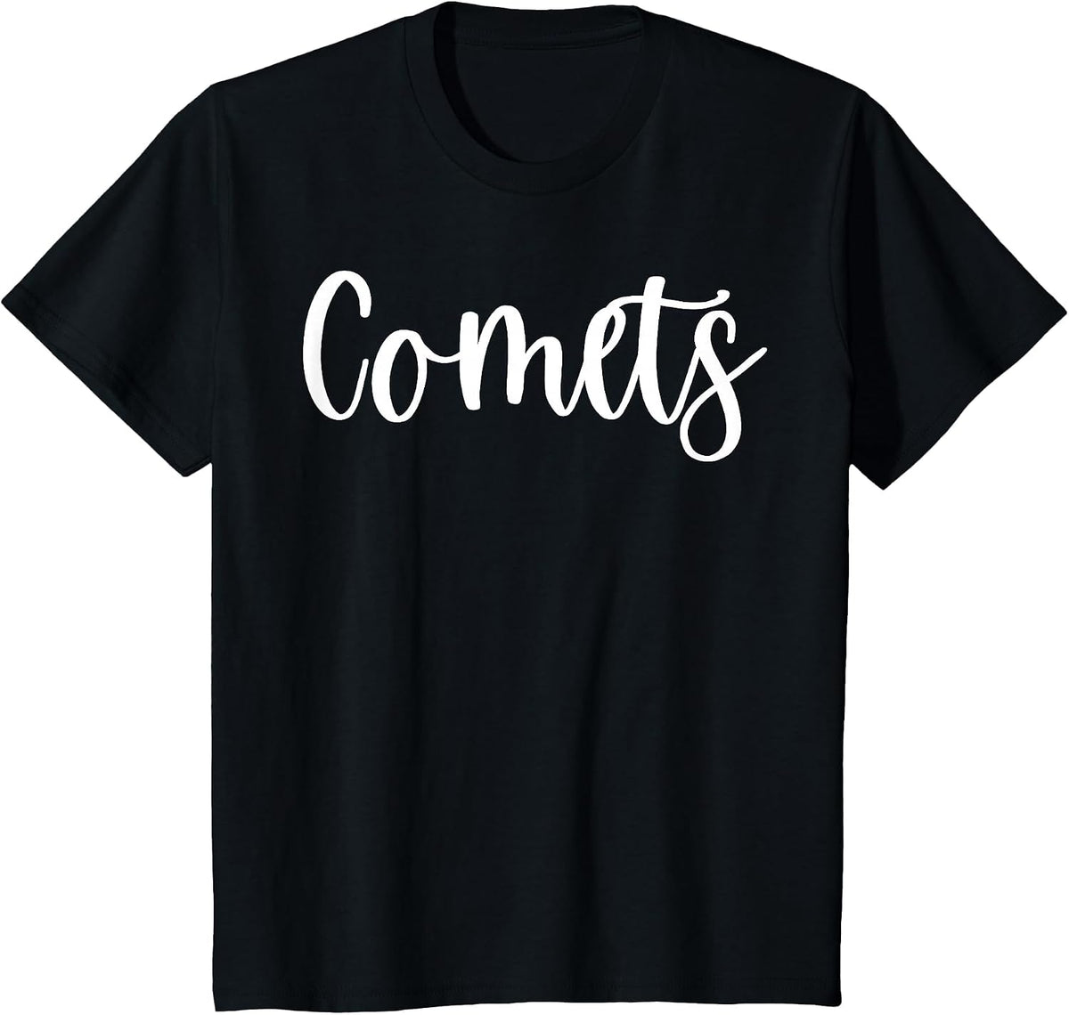 Comets School Spirit Team Mascot Game Night T-Shirt - Black