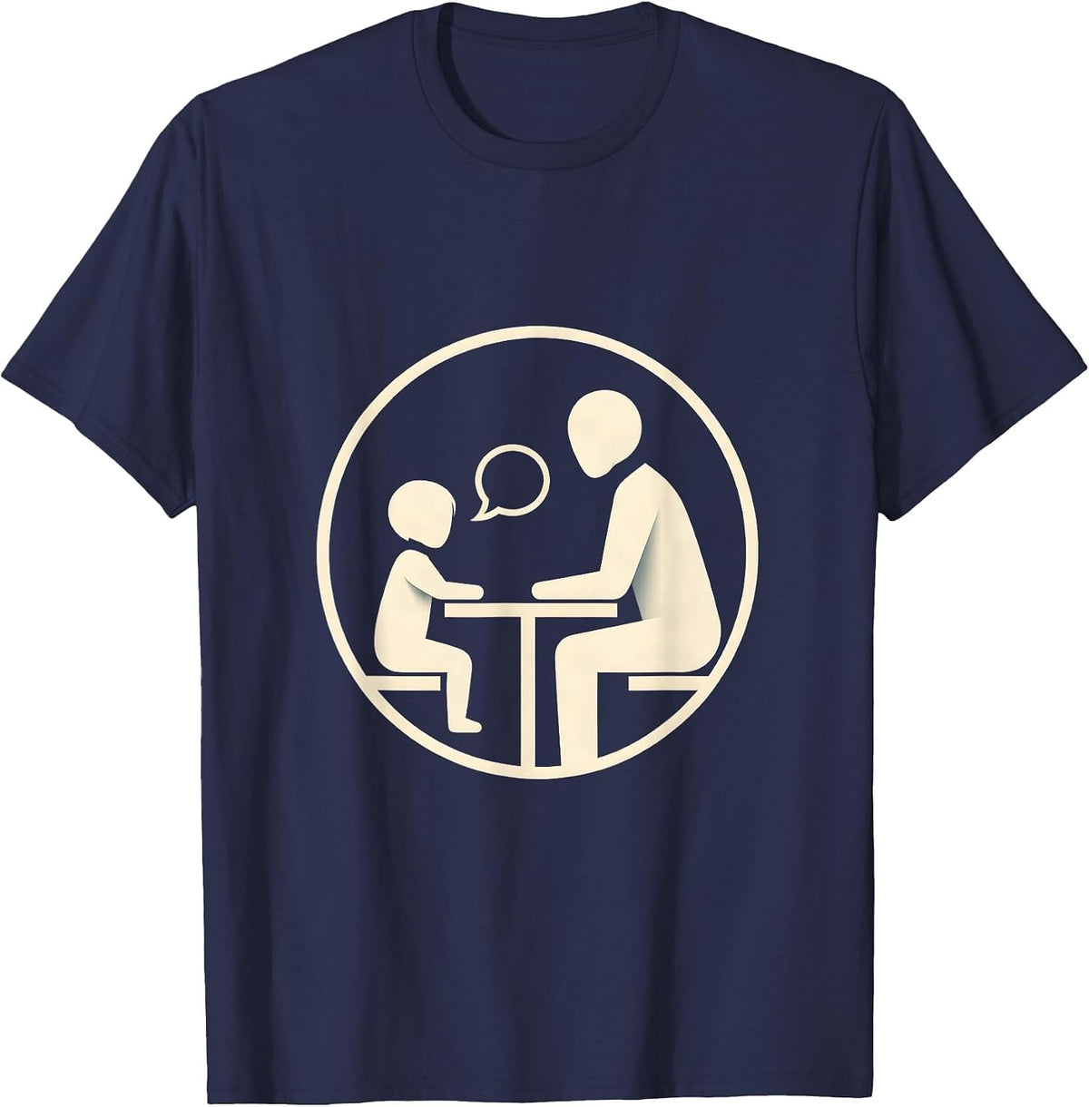 Speech Therapy Session Illustration Gift T-Shirt - Navy Blue
