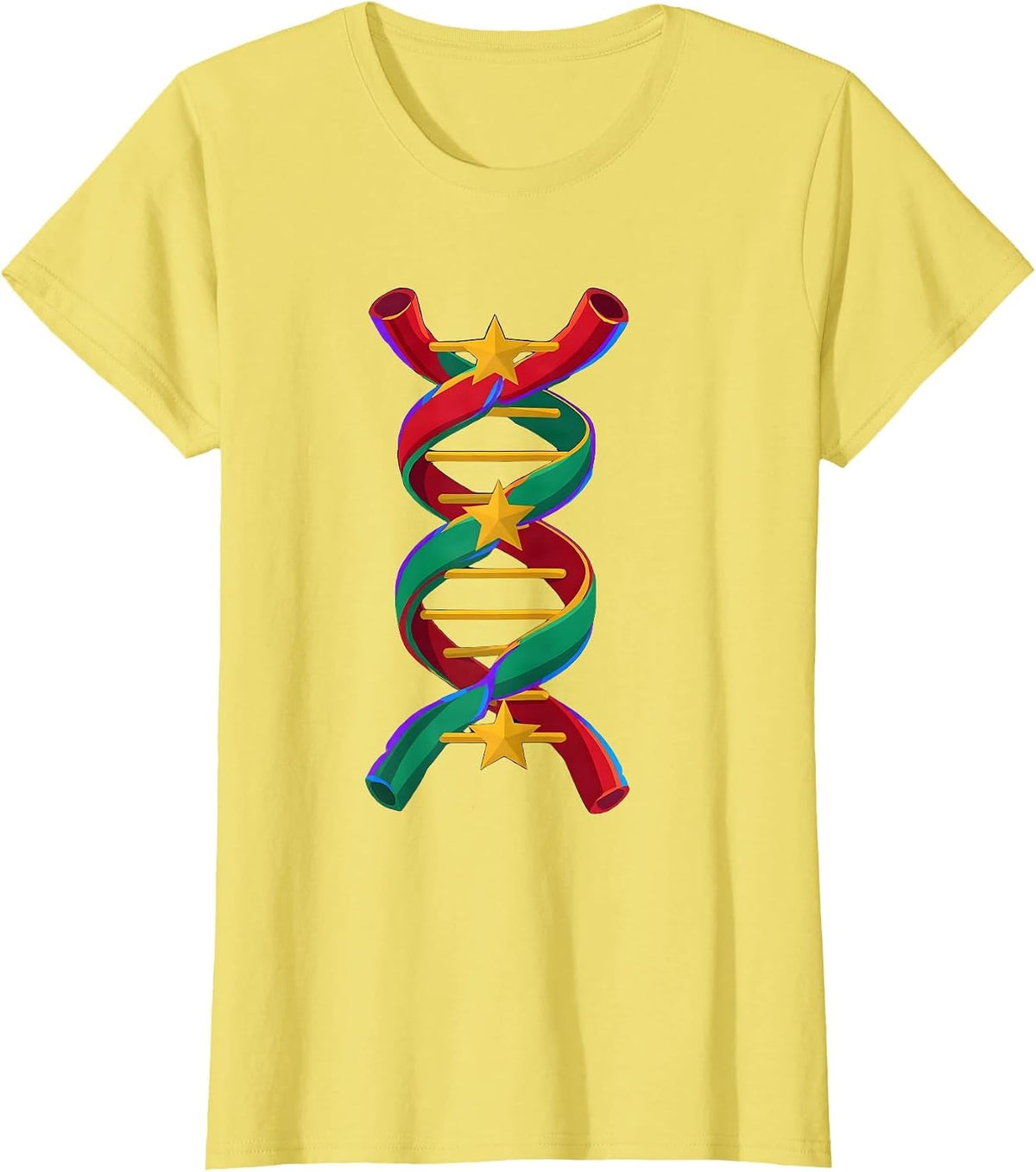 DNA Helix Christmas Cracker Science Teacher Humor Gift T-Shirt - Lemon Yellow