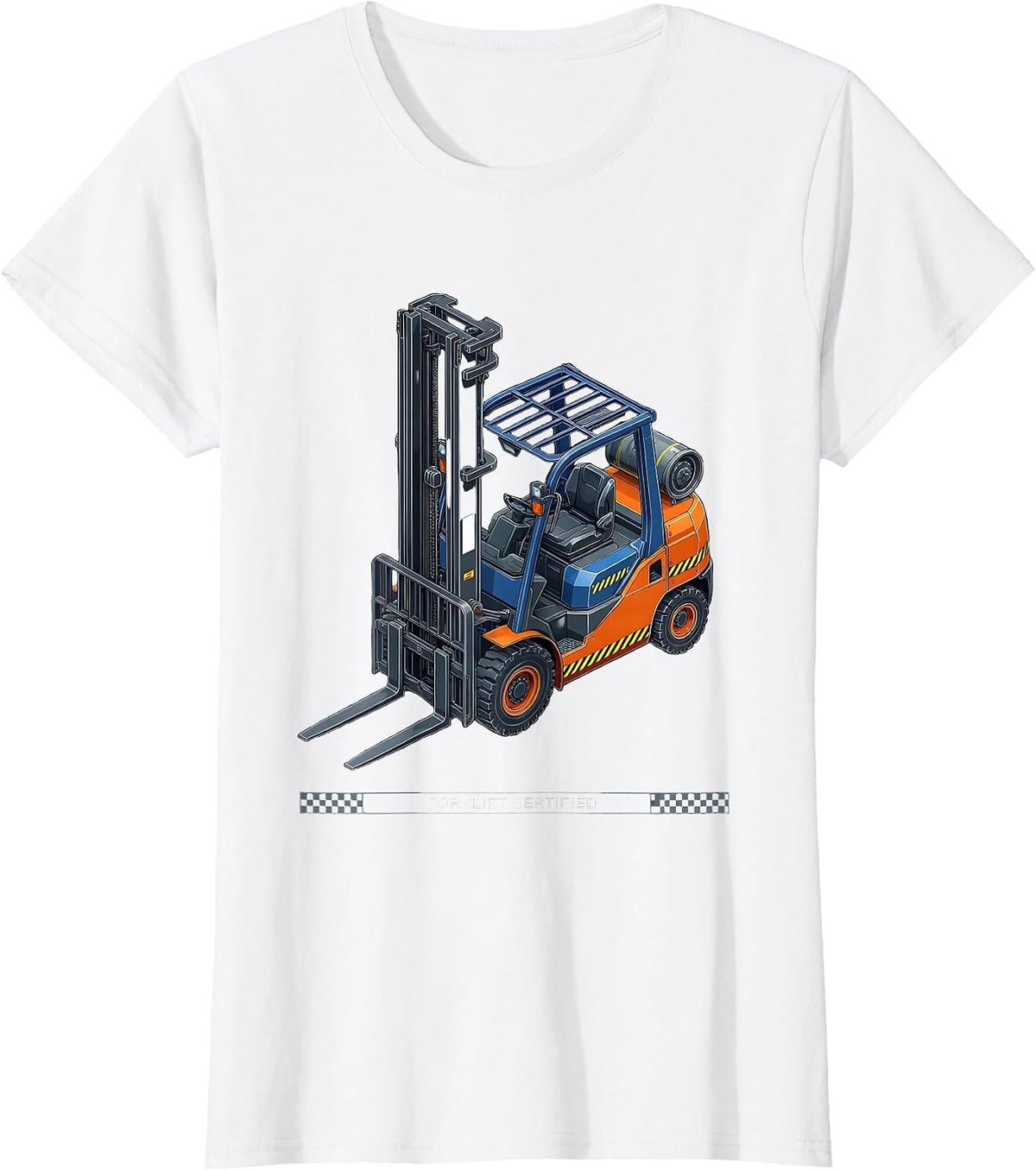 Forklift Certified Funny Construction Worker Heavy Equipment T-Shirt - White