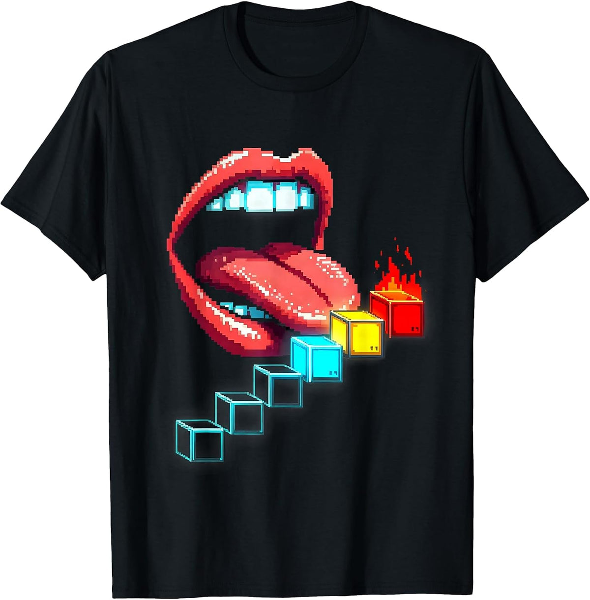 Men's Lickable Periodic Table Pixel Art Science Teacher Humor T-Shirt - Black