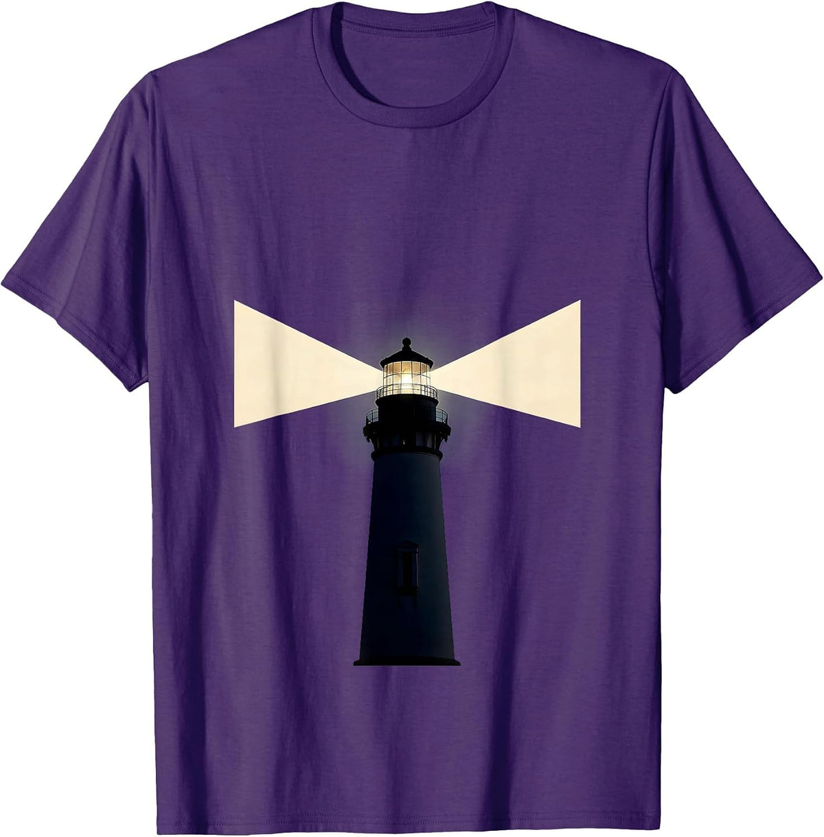 Lighthouse Book Beam Light Reading Teacher Gift T-Shirt - Purple
