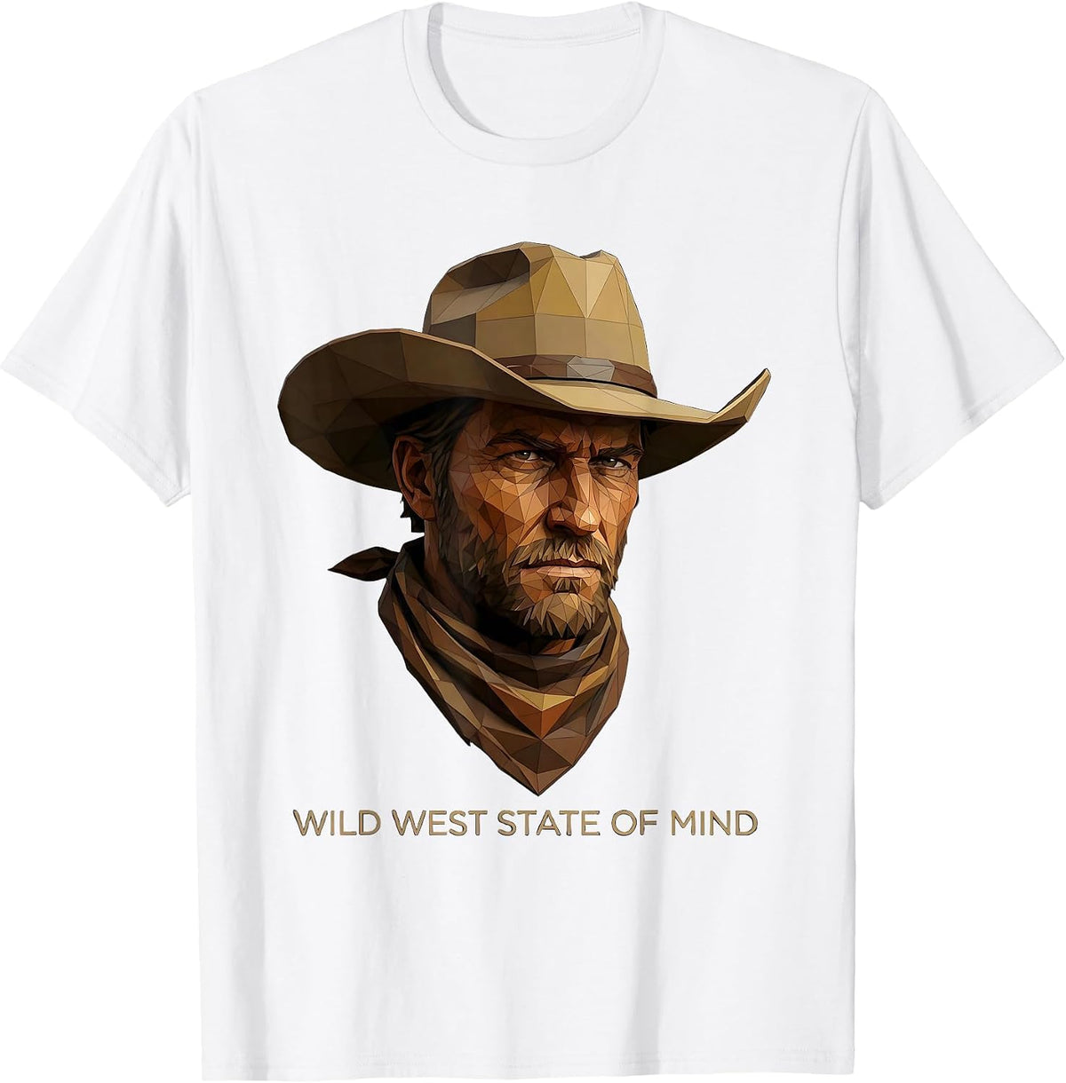 Men's Wild West State of Mind Cowboy Design T-Shirt - White