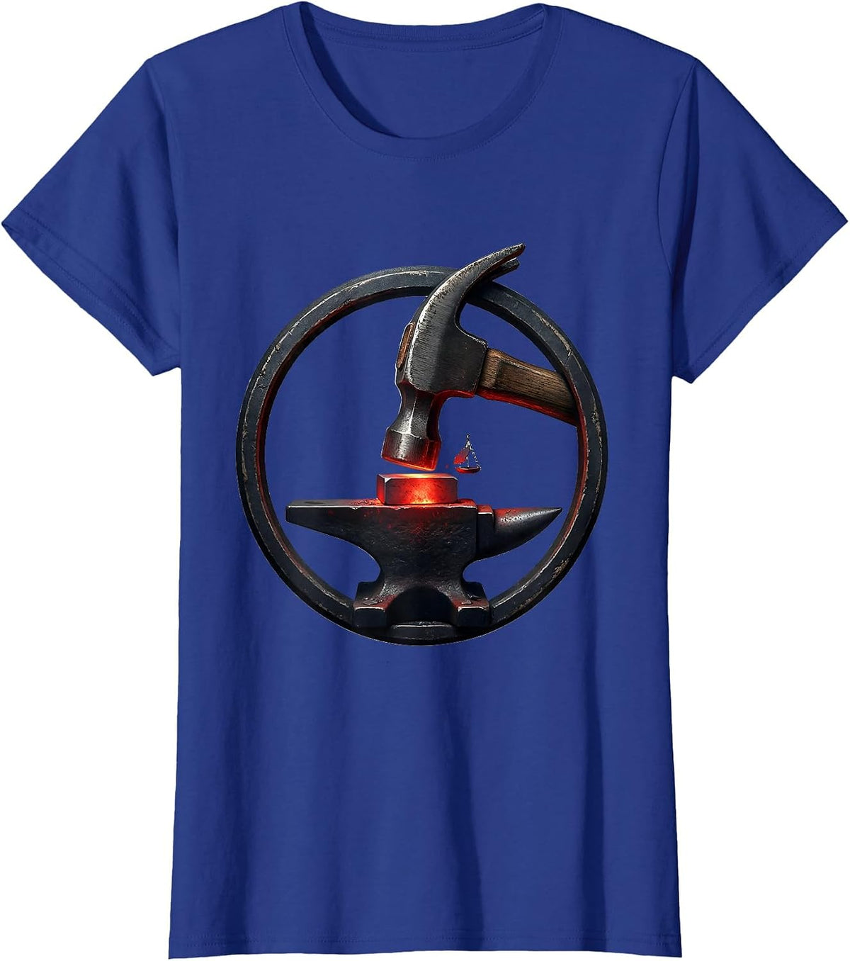 Women's Sealed Hammer Anvil Blacksmith Forge Hobbyist Humor T-Shirt - Royal Blue