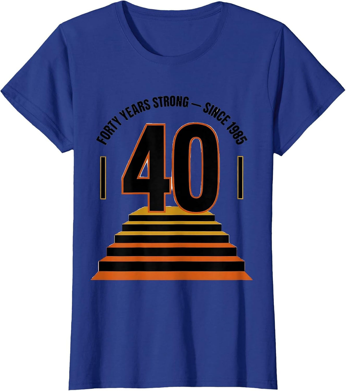 Women's Forty Years Strong Since 1985 Vintage Decade Birthday Gag T-Shirt - Royal Blue