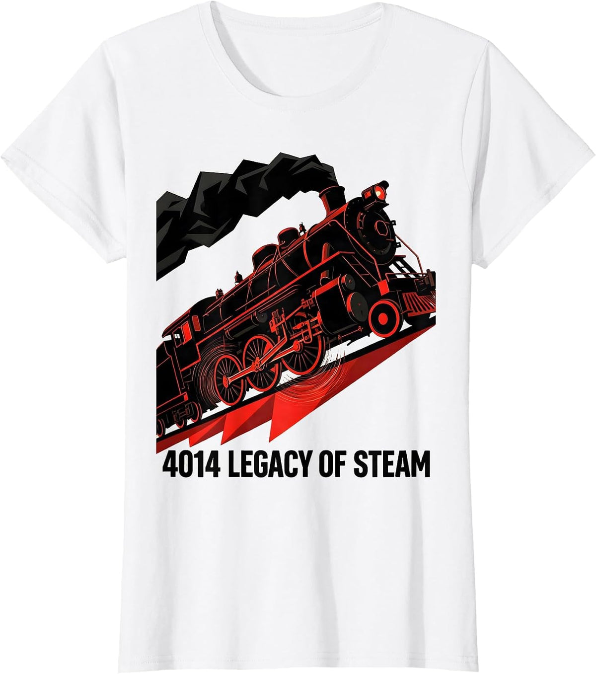 Women's 4014 Legacy Of Steam Constructivist Poster Steam Train T-Shirt - White