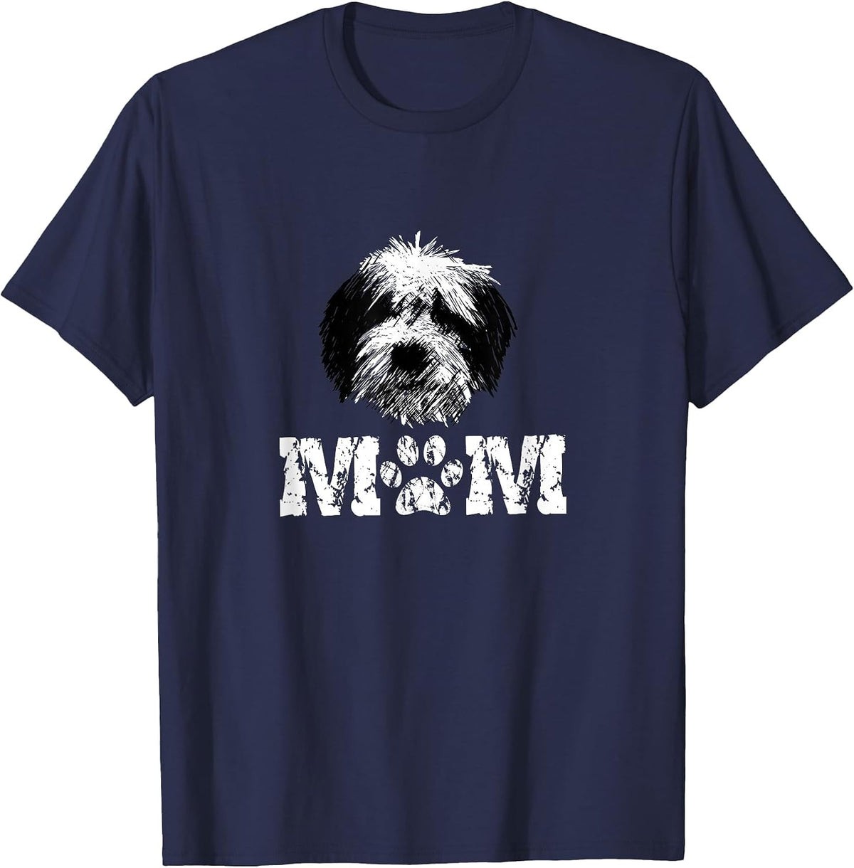 Sheepadoodle Mom Doodle Dog T-Shirt - Navy Blue