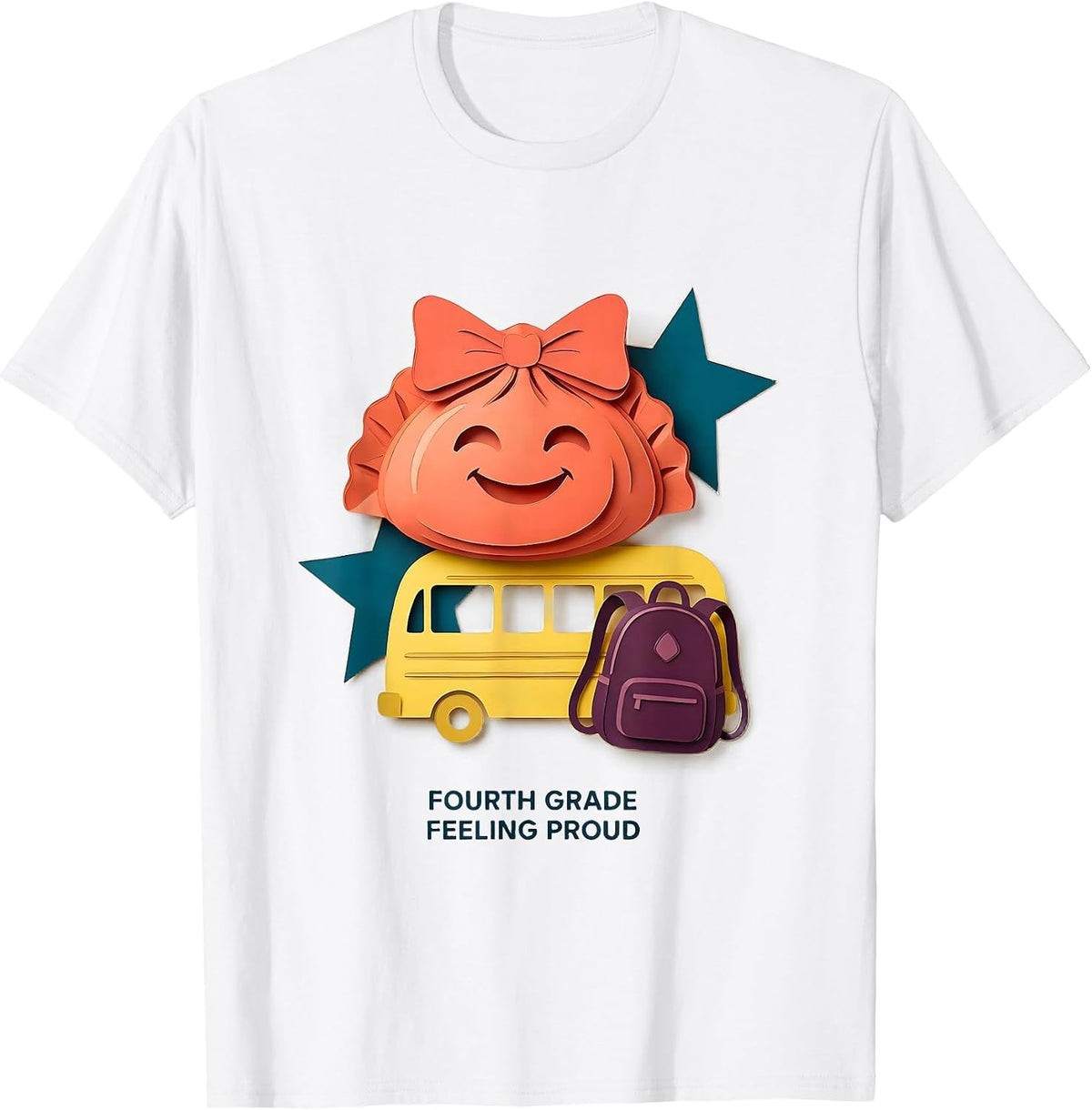 Fourth Grade Feeling Proud Kawaii Dumpling Back to School T-Shirt - White