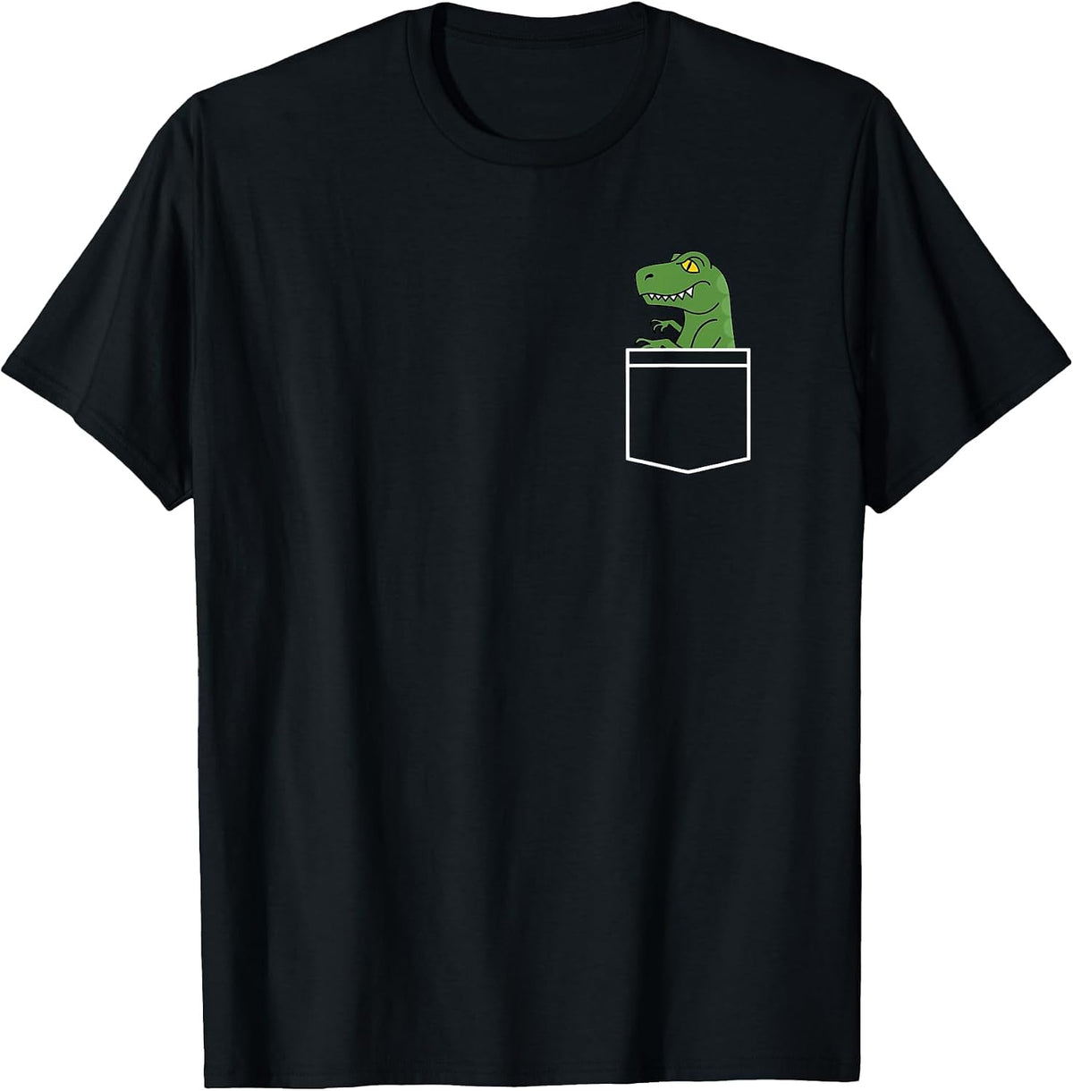 Dinosaur - Minimalistic Pocket Design - Funny Dino Classic T-Shirt - Black