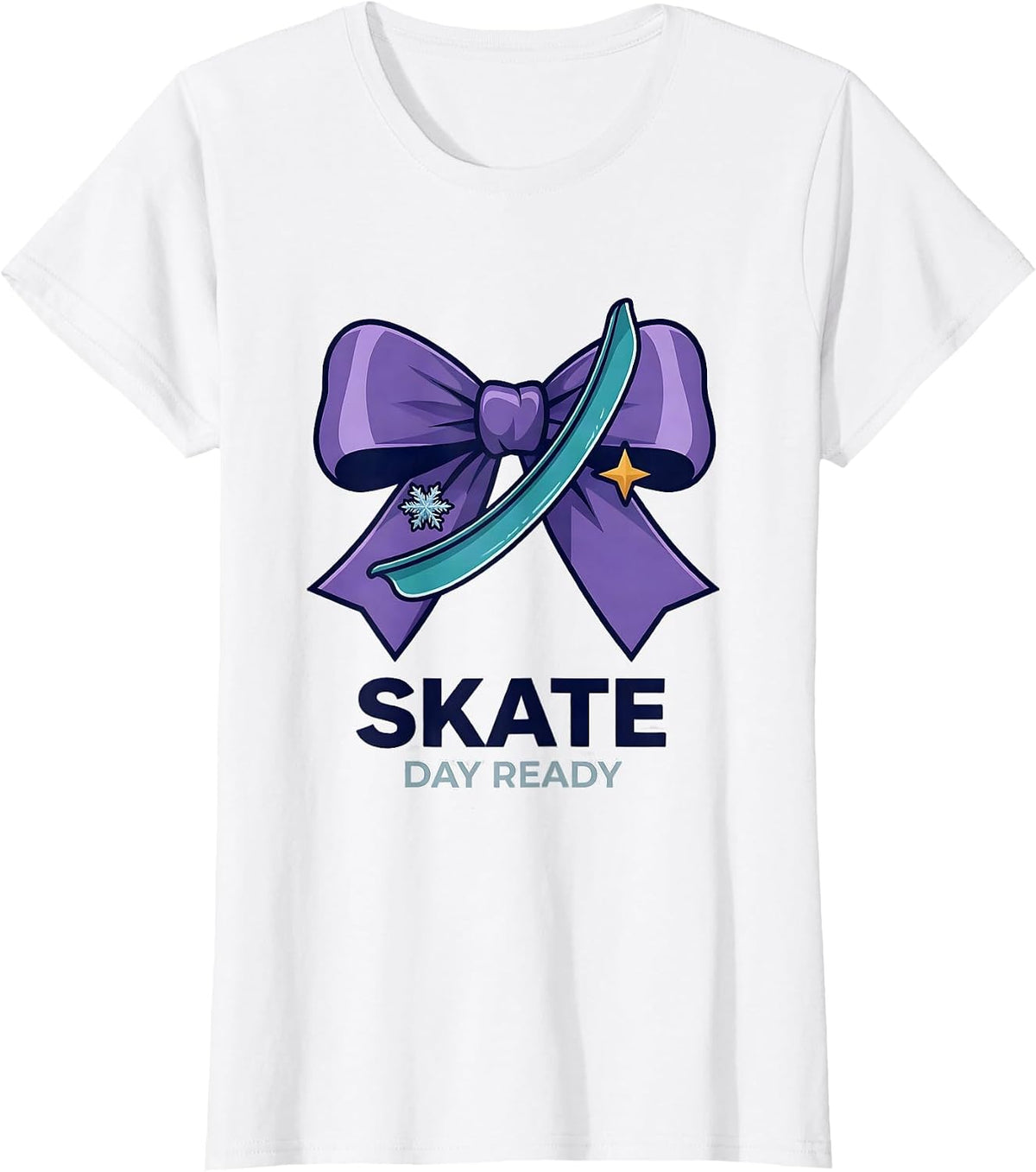 Skate Day Ready Cute Coquette Bow State Pride Girls T-Shirt - White