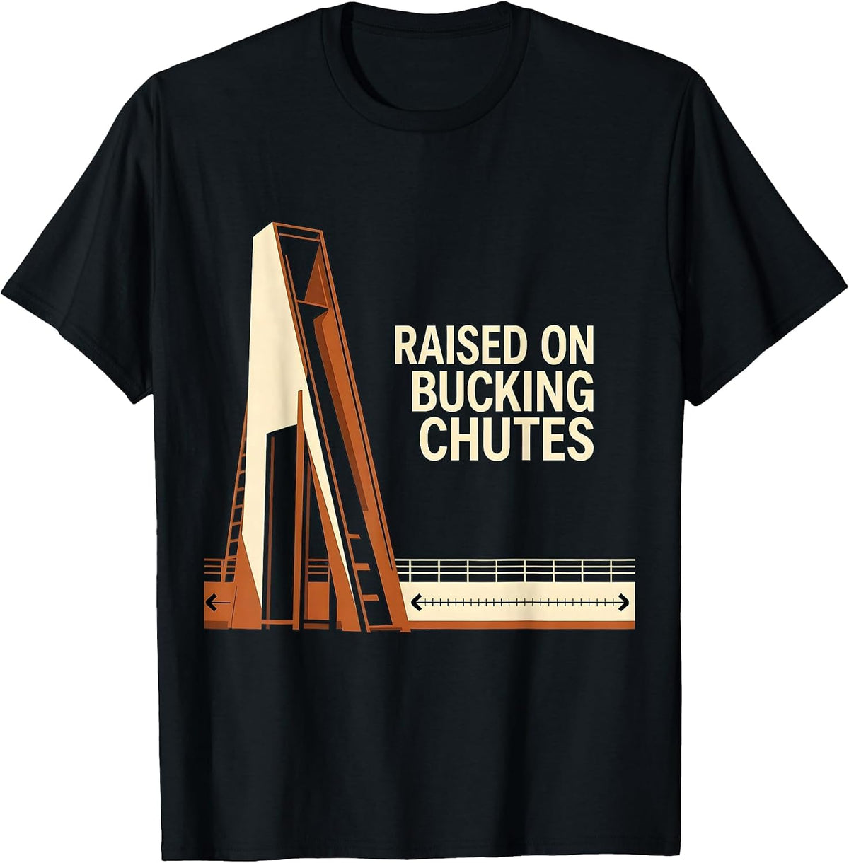 Men's Raised On Bucking Chutes Western Cowboy Rodeo Heritage Pride T-Shirt - Black