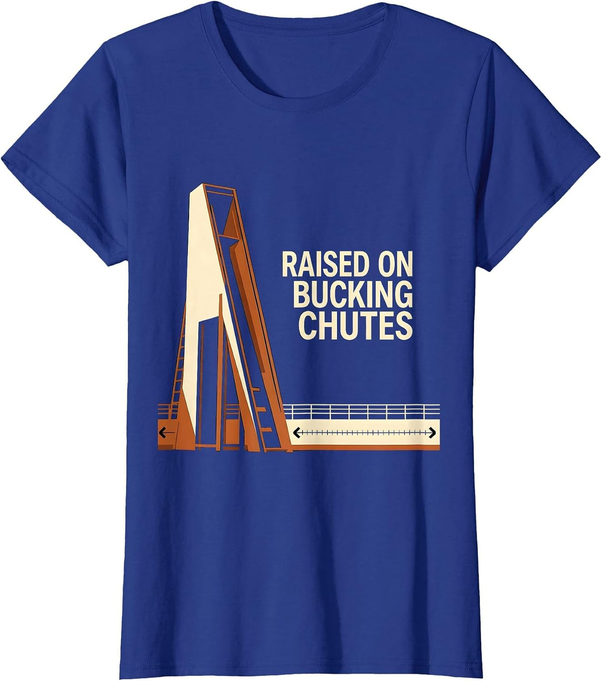 Women's Raised On Bucking Chutes Western Cowboy Rodeo Heritage Pride T-Shirt - Royal Blue