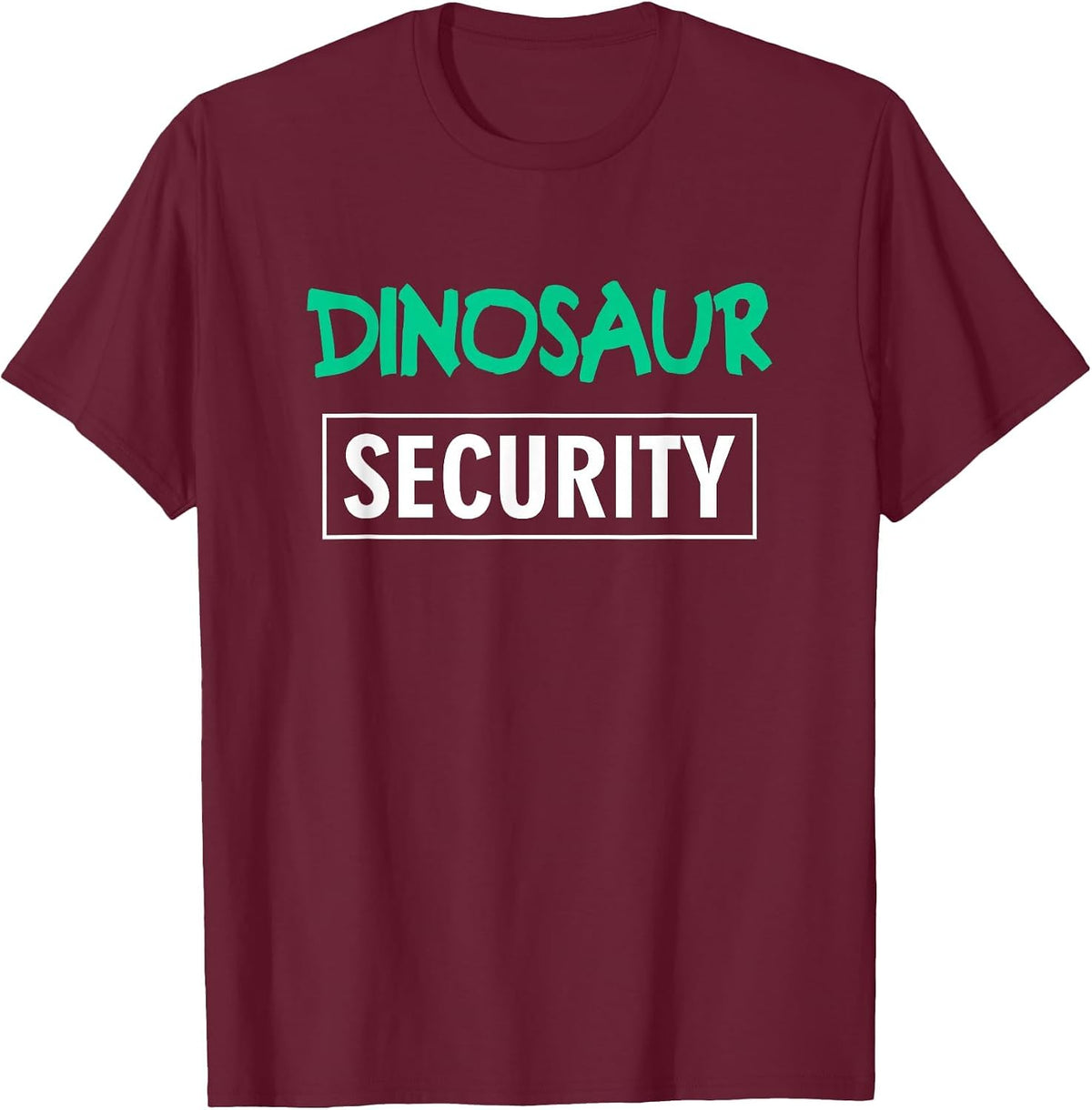 Dinosaur Security Parents Dads Moms Funny Halloween Costume T-Shirt - Burgundy