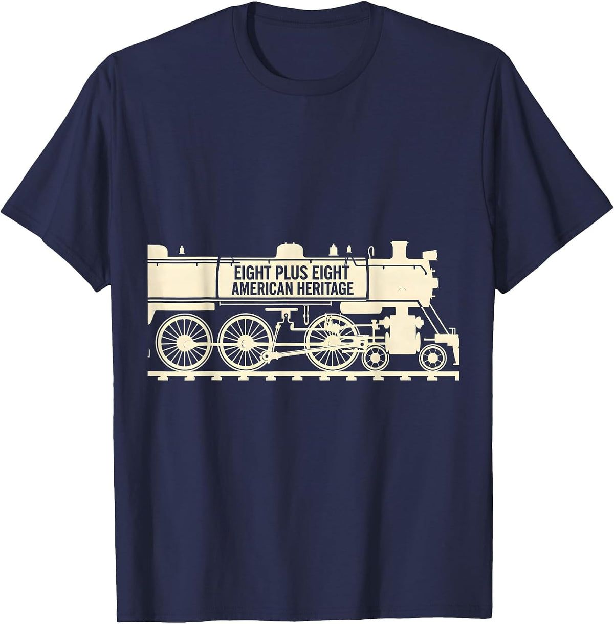 Eight Plus Eight American Heritage Big Boy 4014 Steam Train T-Shirt - Navy Blue