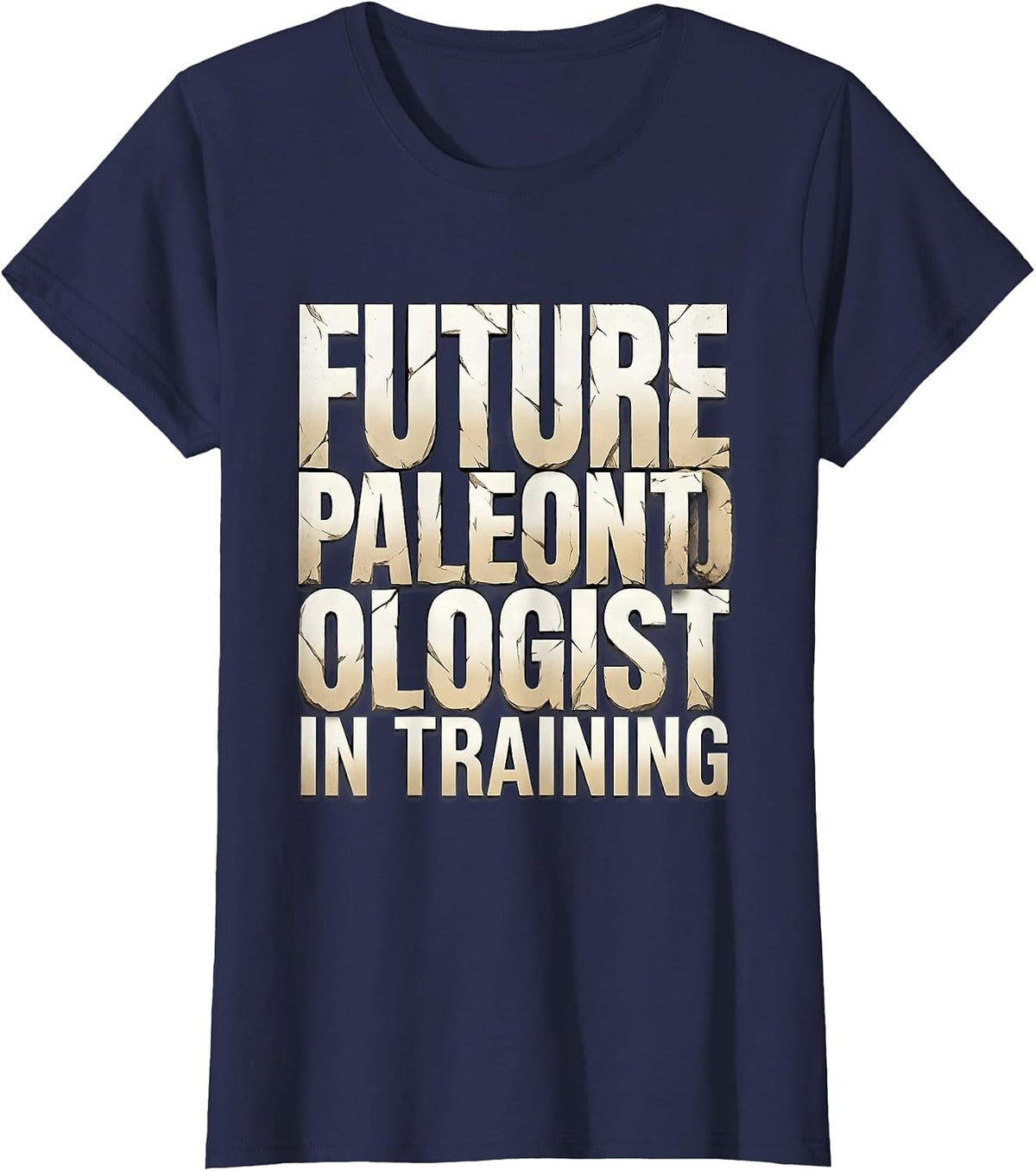 Women's Future Paleontologist In Training Dinosaur Design T-Shirt - Navy Blue