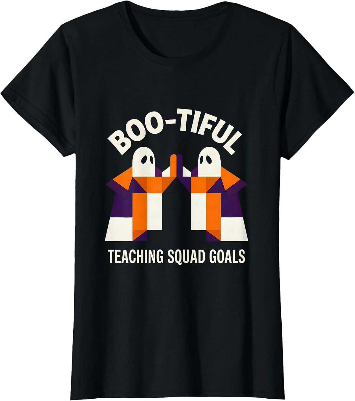 Boo-tiful Teaching Squad Goals Halloween Teacher T-Shirt - Black