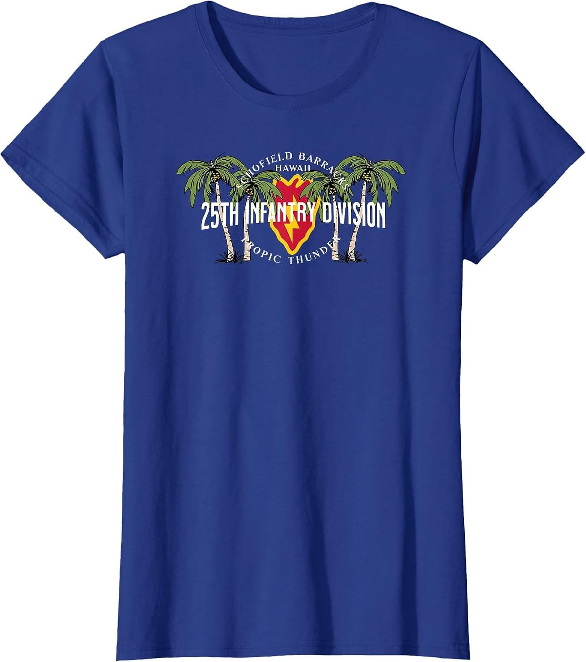 25th Infantry Division Schofield Barracks Tropic Thunder Vet T-Shirt - Royal Blue