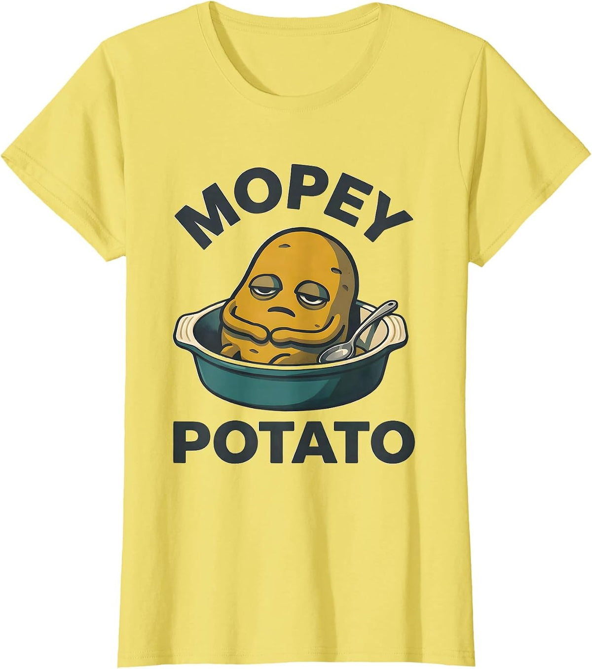 Mopey Potato Midcentury Modern Funny Couples Thanksgiving T-Shirt - Lemon Yellow