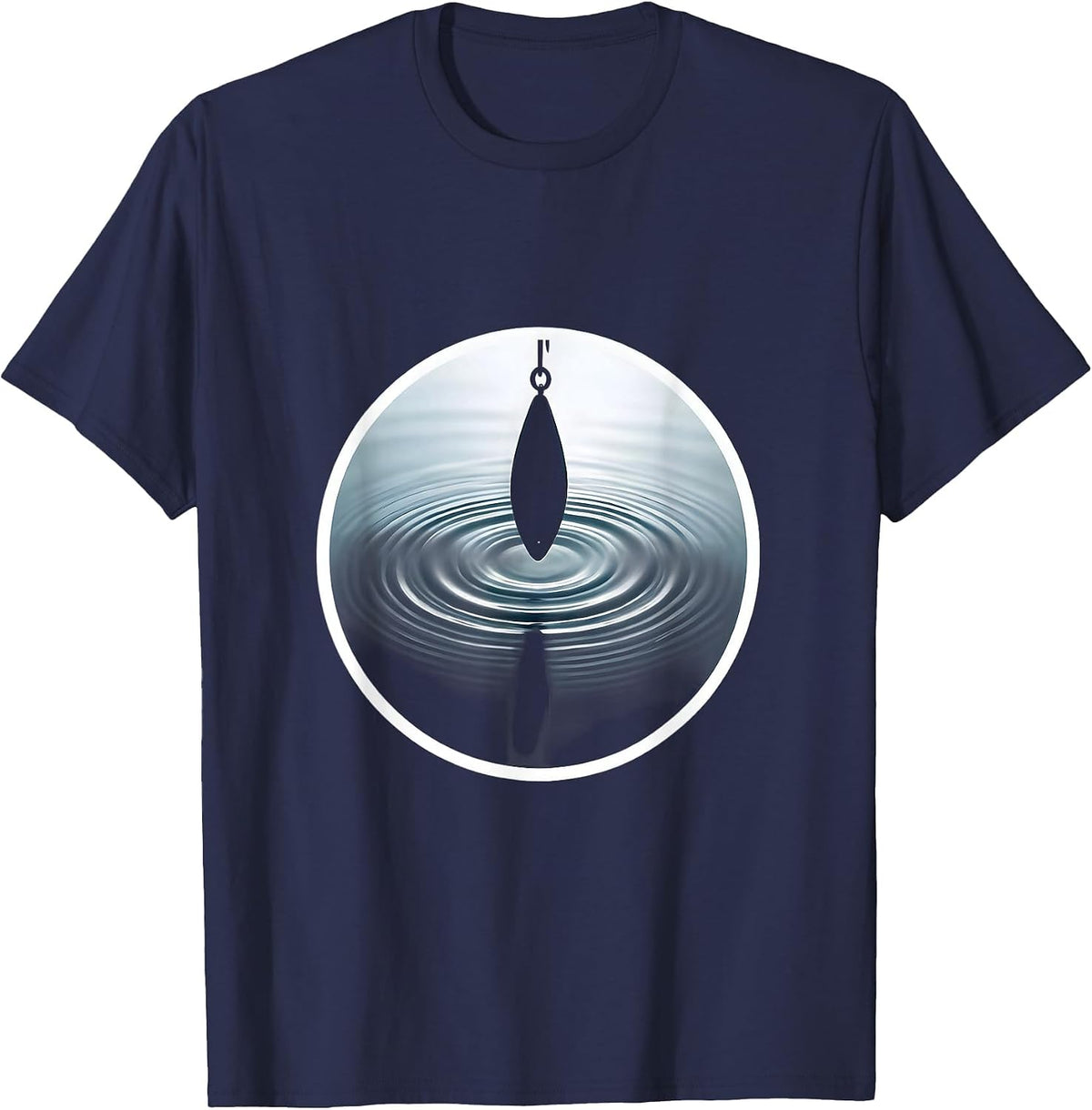 Men's Underwater Lure View Fishing Graphic T-Shirt - Navy Blue