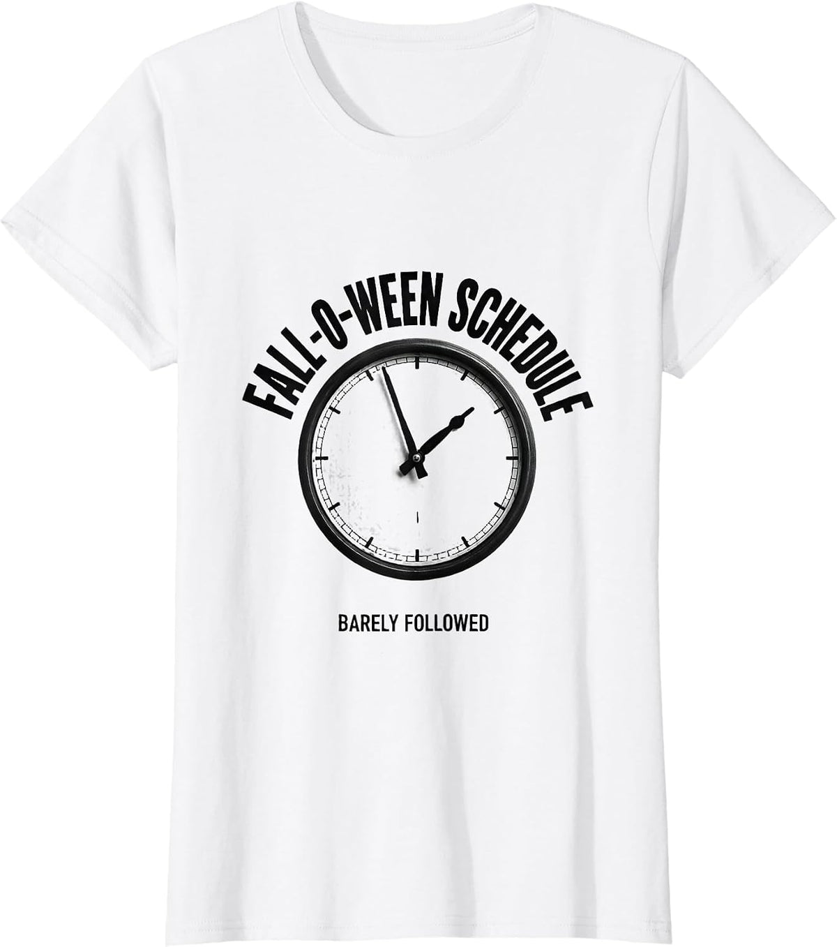 Fall-O-Ween Schedule, Barely Followed Funny Teacher T-Shirt - White
