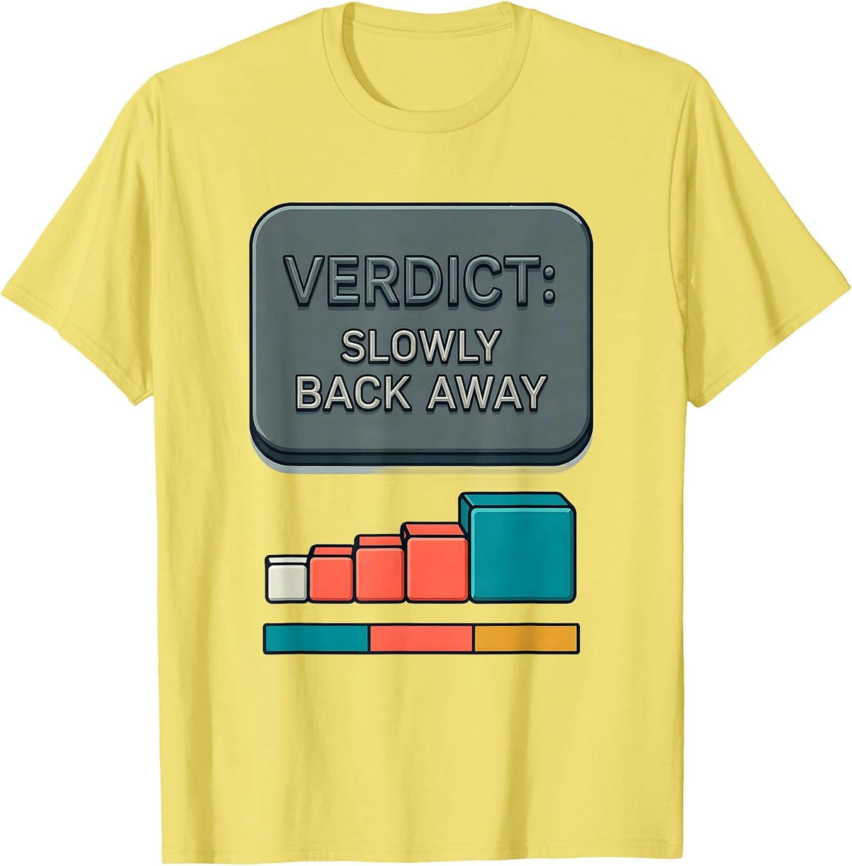 Men's Verdict: Slowly Back Away Funny Periodic Table Science T-Shirt - Lemon Yellow