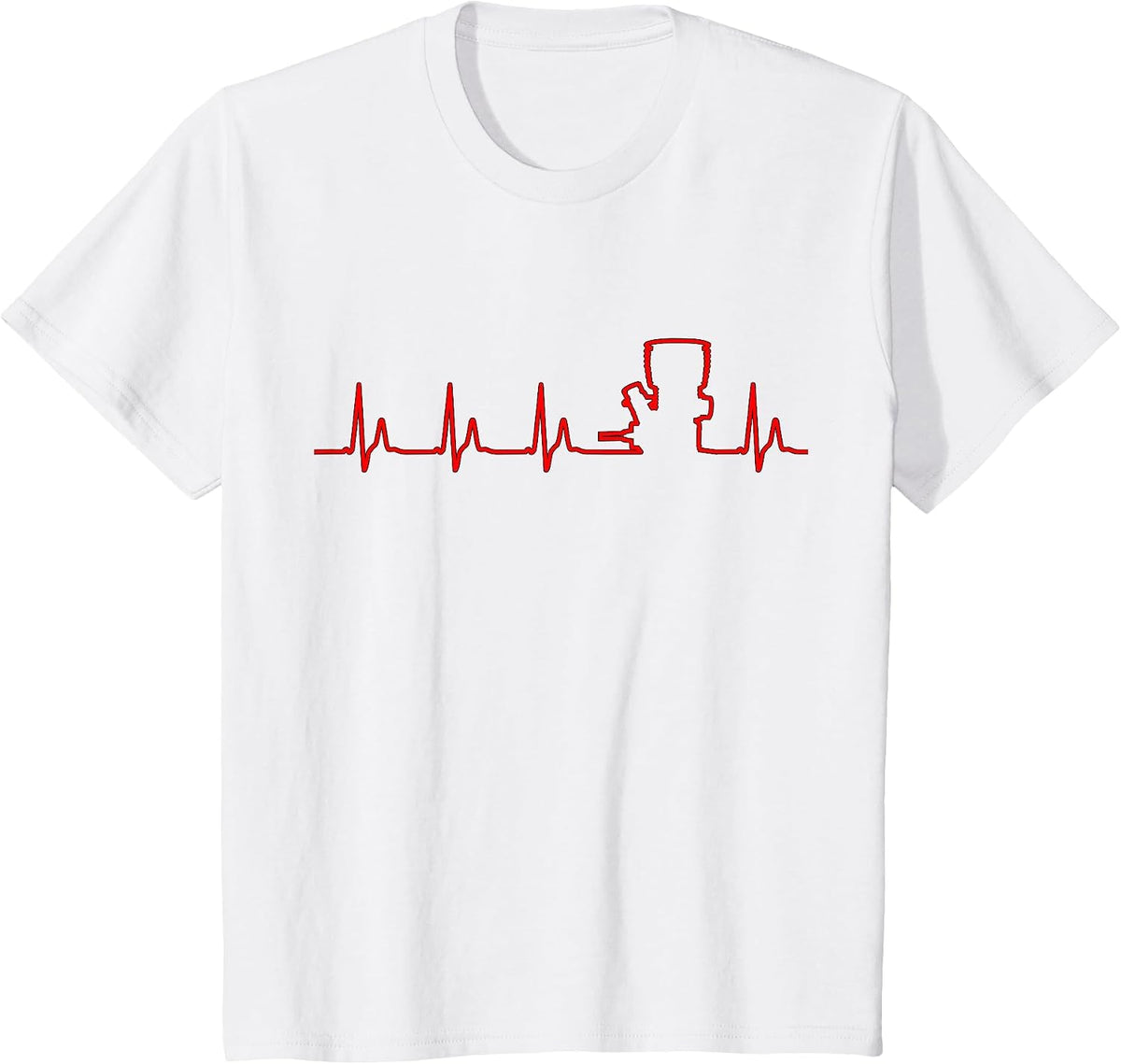 RC Driver Heartbeat with Nitro Motor for RC T-Shirt - White