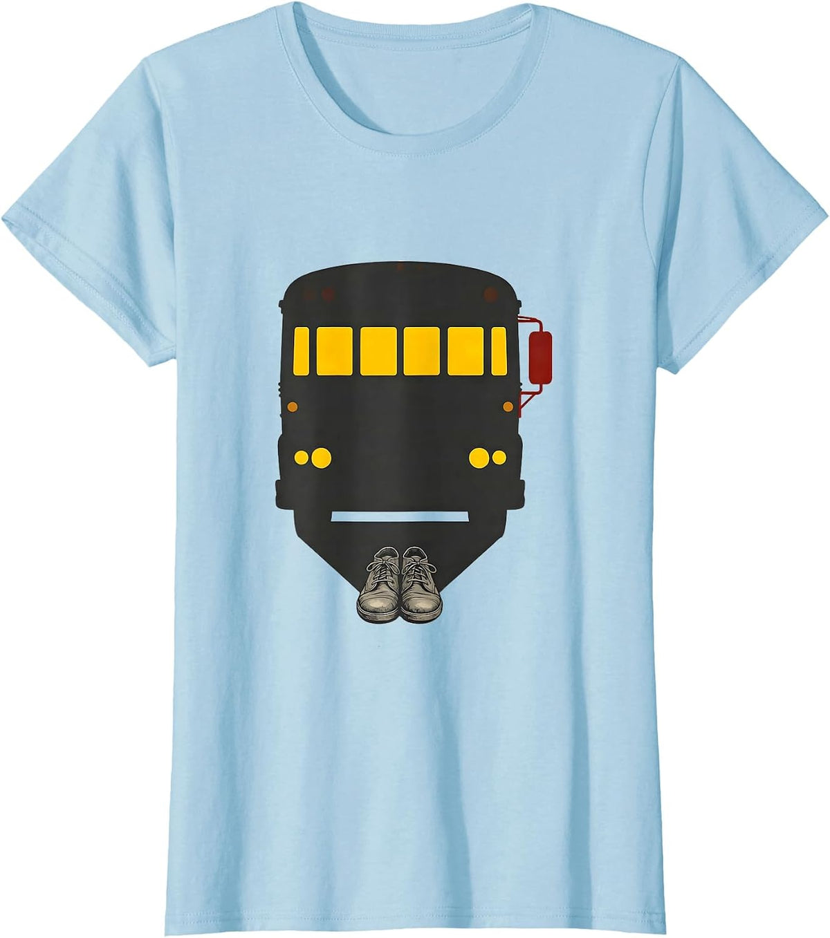 School Bus Shadow Funny Halloween Costume T-Shirt - Baby Blue