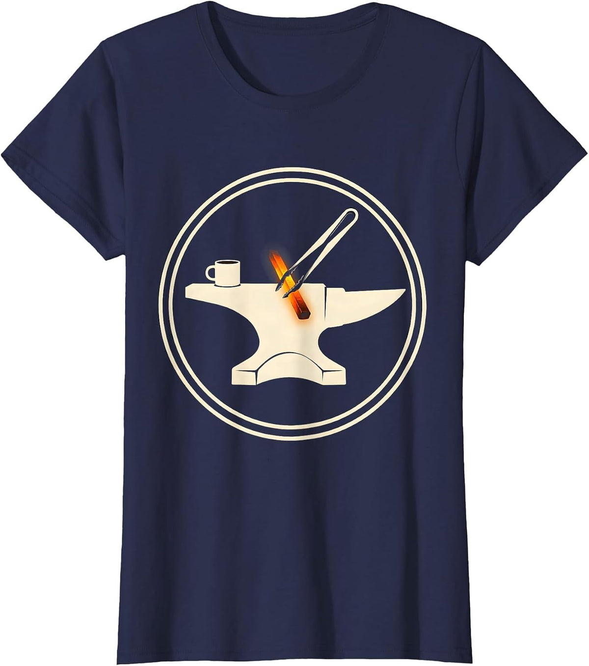 Women's Sealed Forge Badge Blacksmith Metalworker Gift T-Shirt - Navy Blue