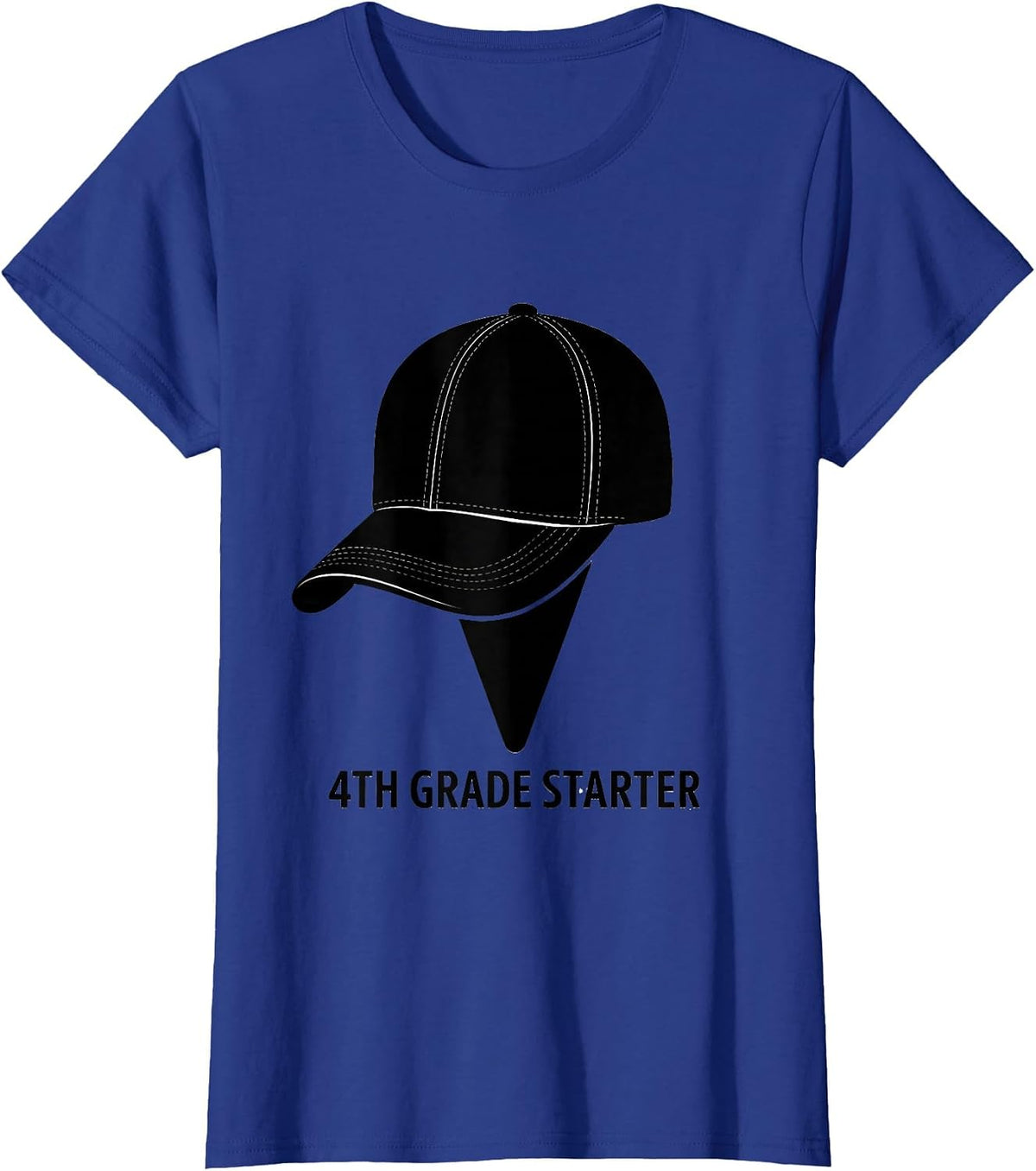 Women's 4th Grade Starter Back To School Baseball Ice Cream Game T-Shirt - Royal Blue