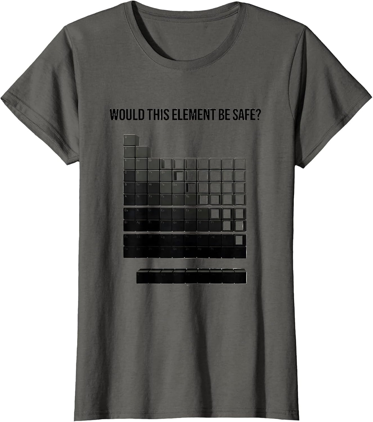 Women's Would This Element Be Safe? Funny Periodic Table Science T-Shirt - Asphalt Grey