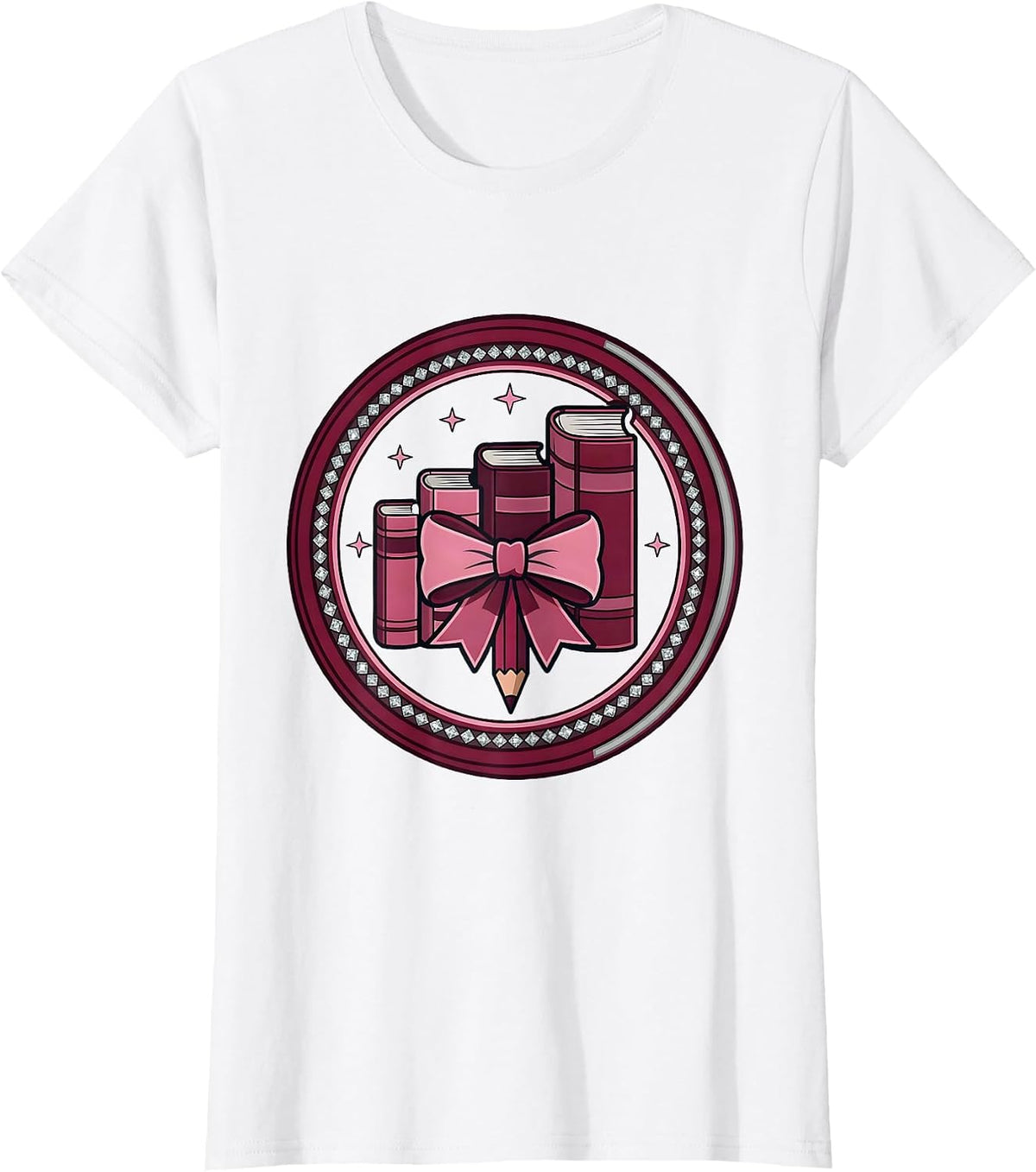 Sealed Badge Coquette Bow Back to School Grade Identity T-Shirt - White