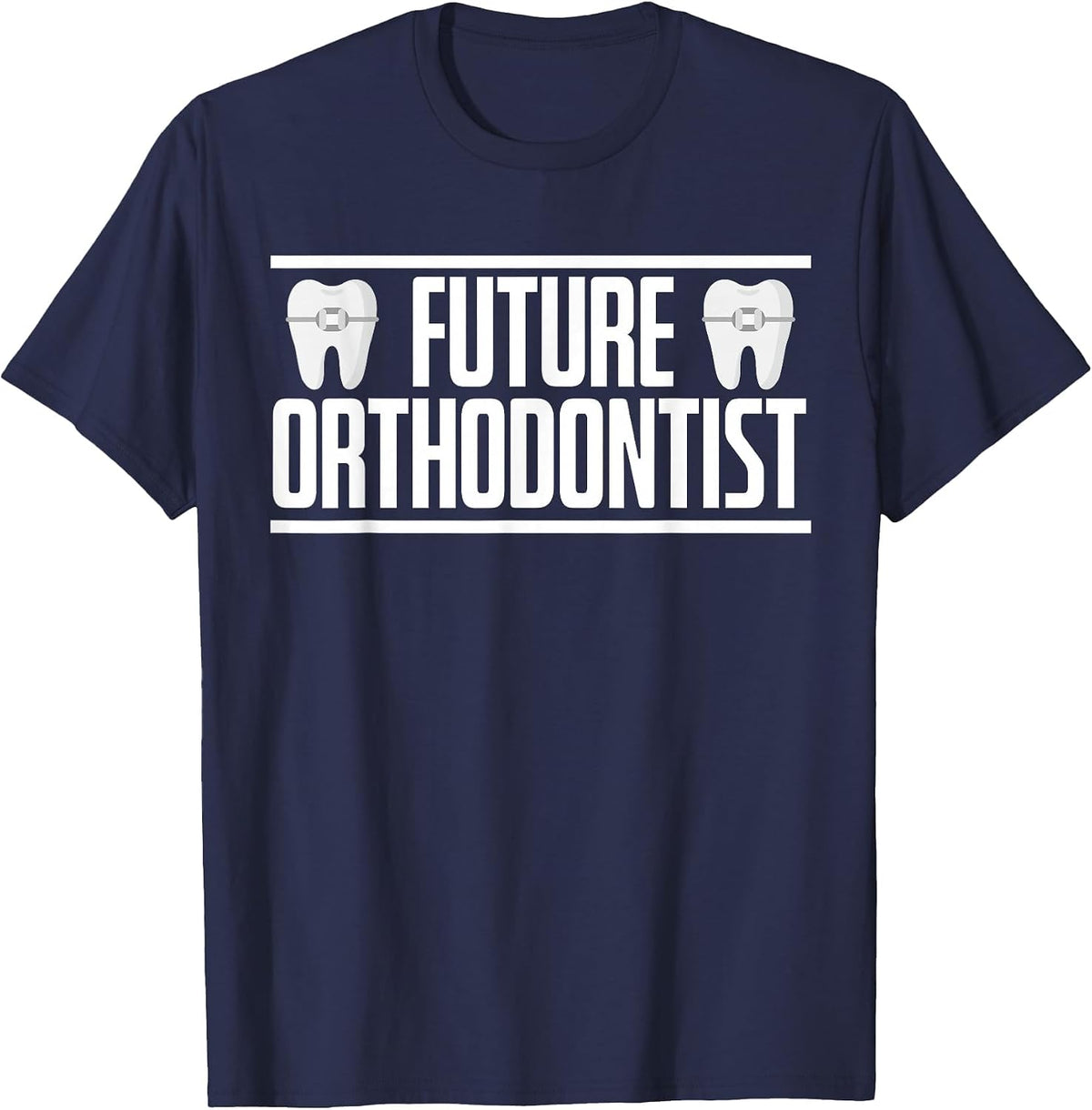 Future Orthodontist Orthodontics Dental Braces T-Shirt - Navy Blue