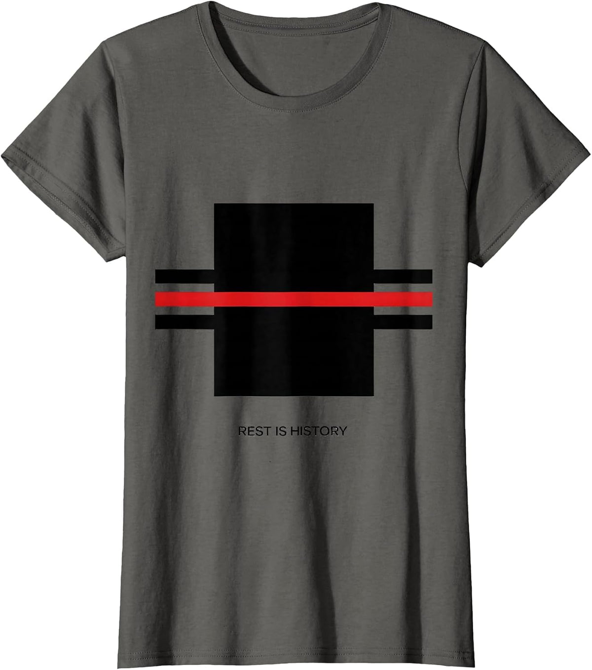 Women's Rest Is History Bauhaus Modernist Music Lover Humor T-Shirt - Asphalt Grey