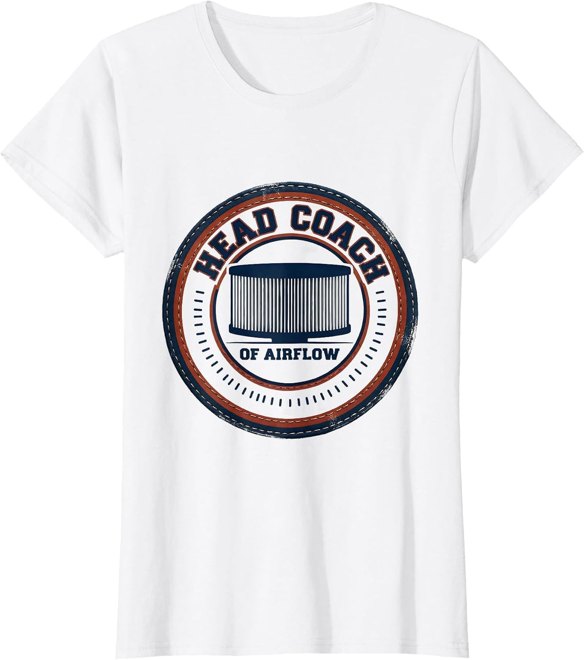 Women's Head Coach Of Airflow Funny HVAC Tech HVAC Dad Workplace T-Shirt - White