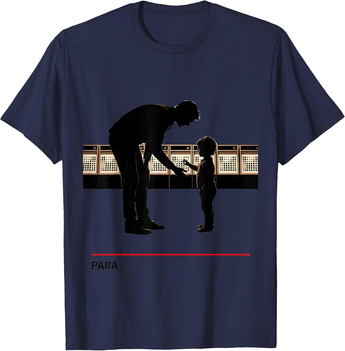 Men's Para Heartfelt Humor School Support Staff Appreciation T-Shirt - Navy Blue