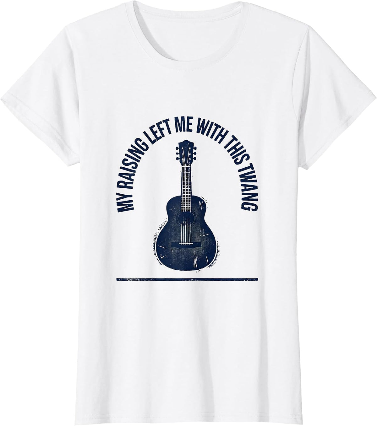 My Raising Left Me With This Twang Rubber Stamp Country T-Shirt - White