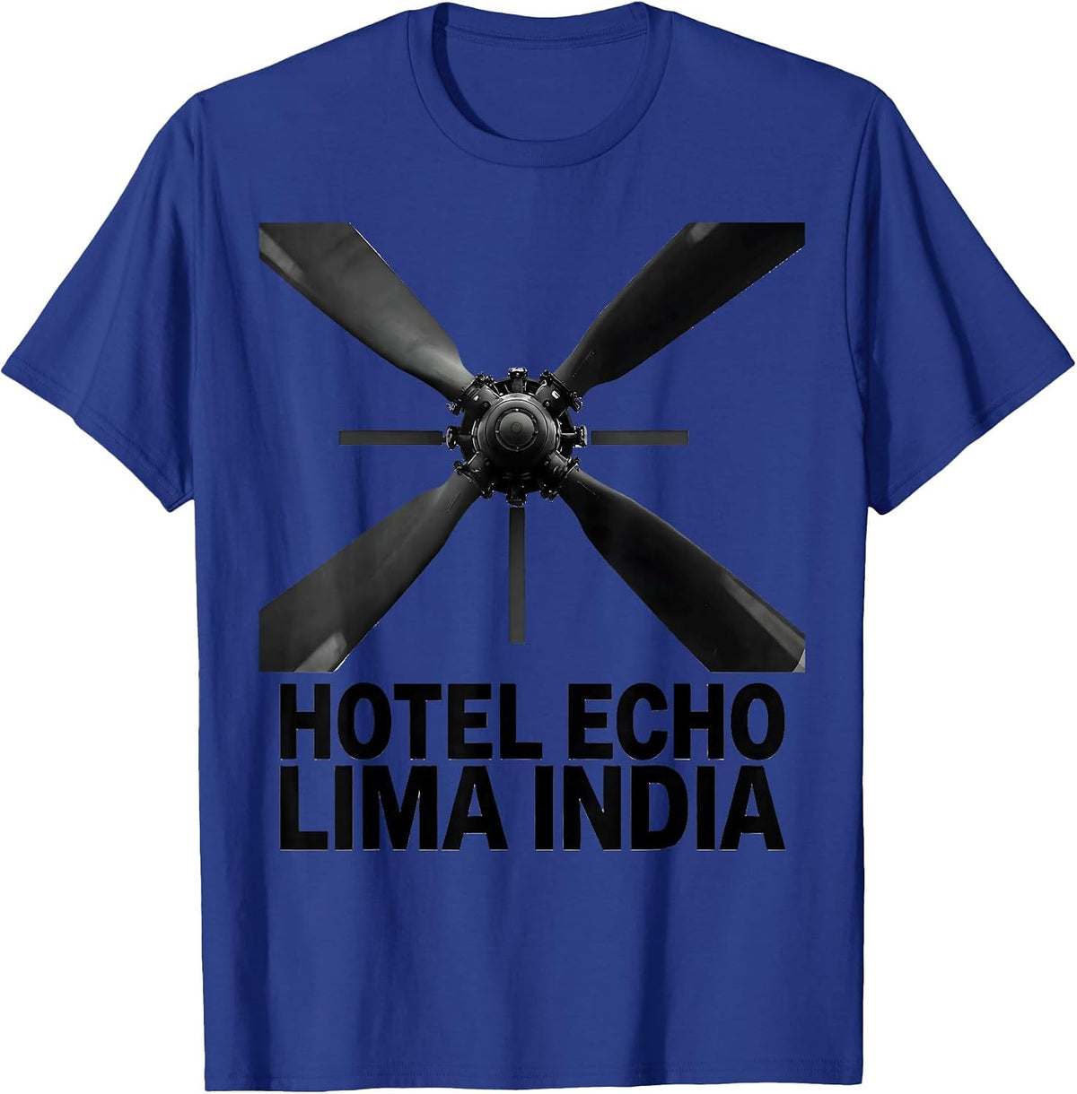 Men's Hotel Echo Lima India Monochromatic Phonetic Alphabet Pilot T-Shirt - Royal Blue